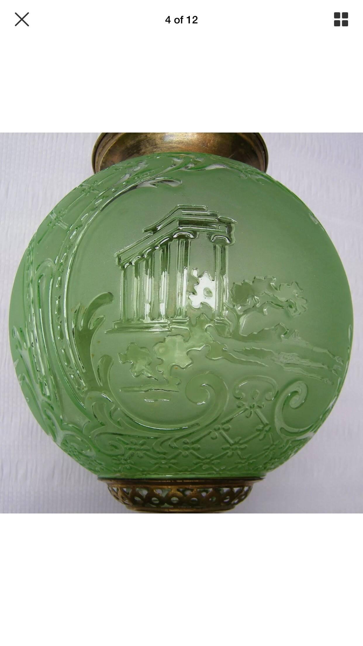 Beautiful Emerald Green Oil Lantern or Pendant ''Baccarat'', circa 1890s 7