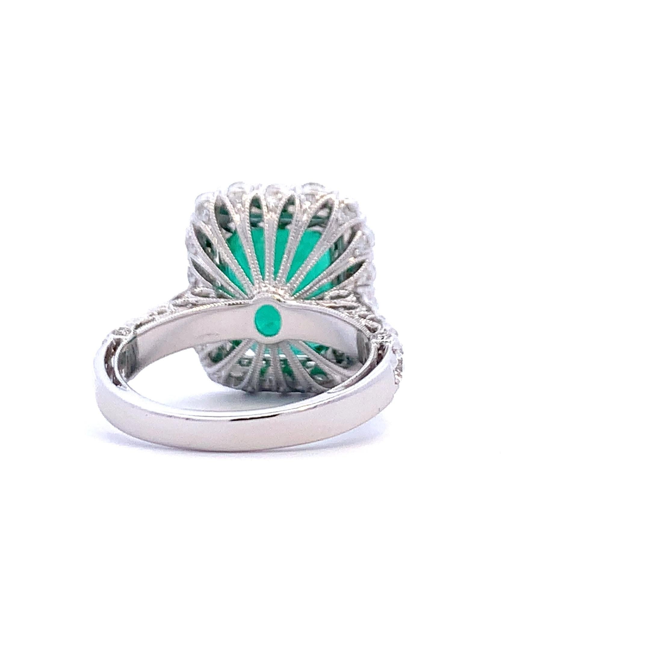 Artisan Beautiful Emerald Halo Ring, '7.47ct'