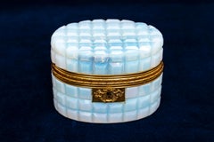 Beautiful Empire Period (1810) Russian Ormolu Mounted White Opaline Covered Box