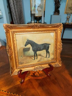 Beautiful English school painting, depicting a horse