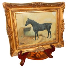 Beautiful English school painting, depicting a horse
