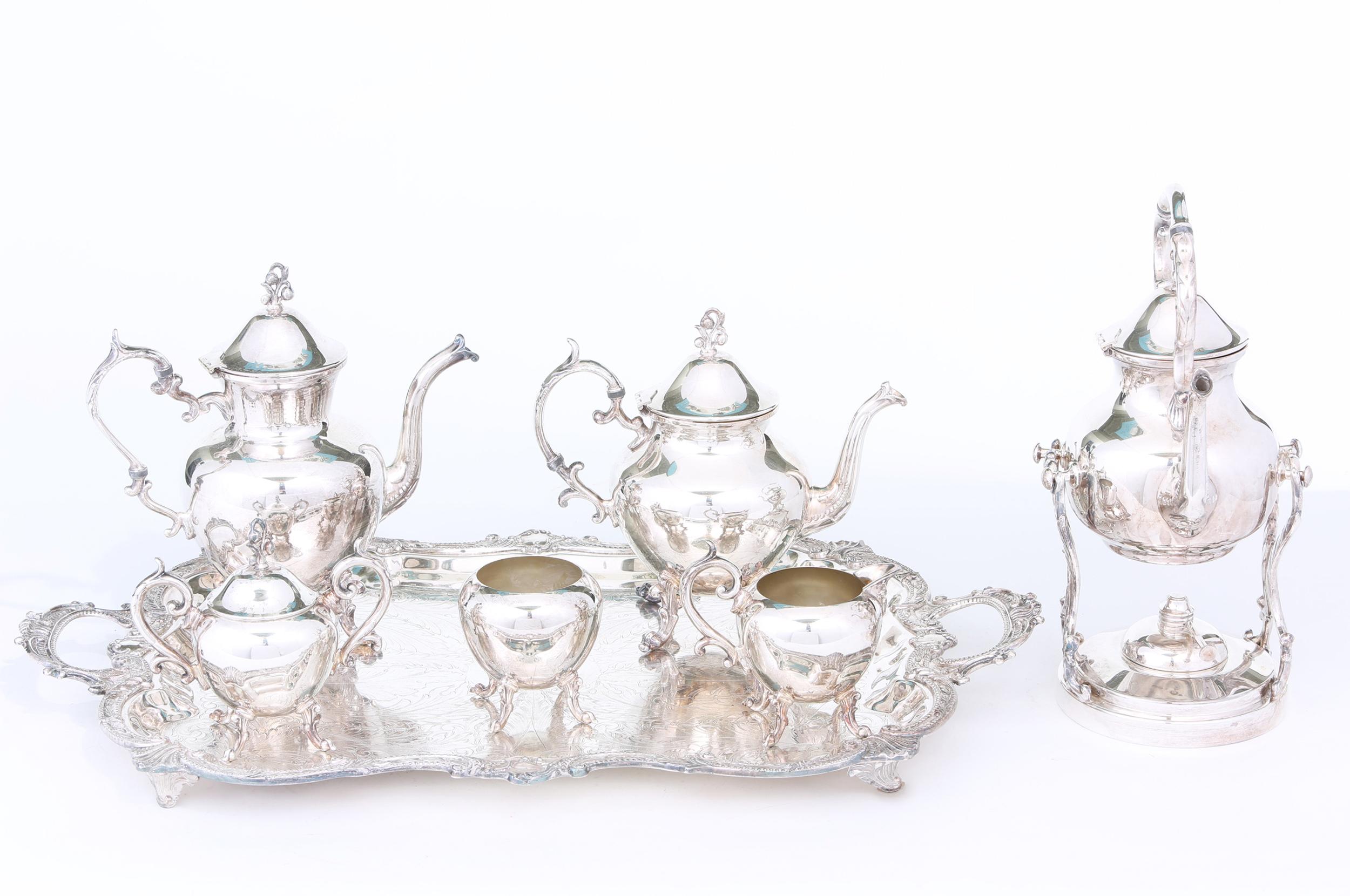 Beautiful English Silver Plate Tea / Coffee Service 3