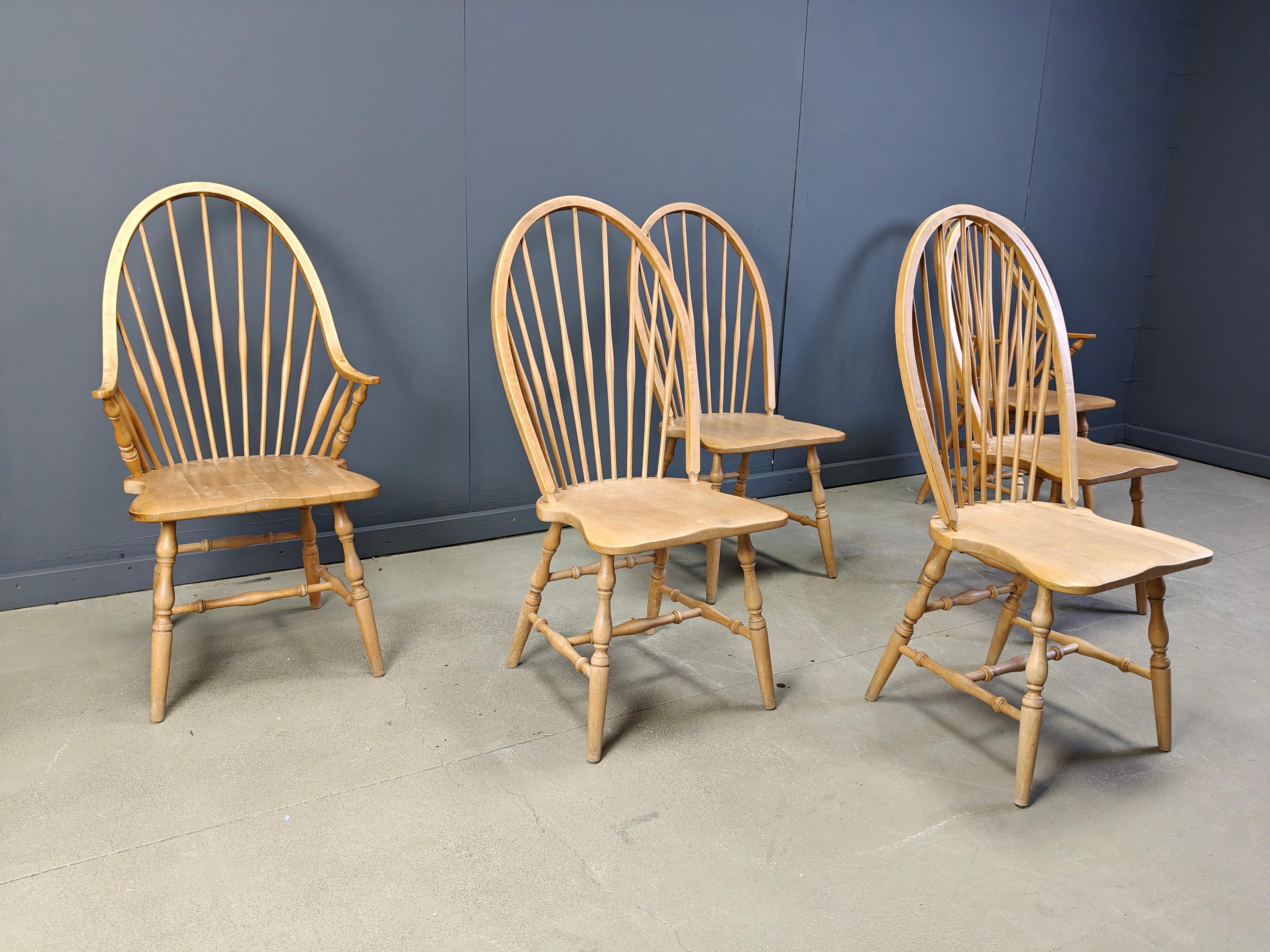 Bellissime sedie da pranzo in stile inglese windsor, set di 6 3