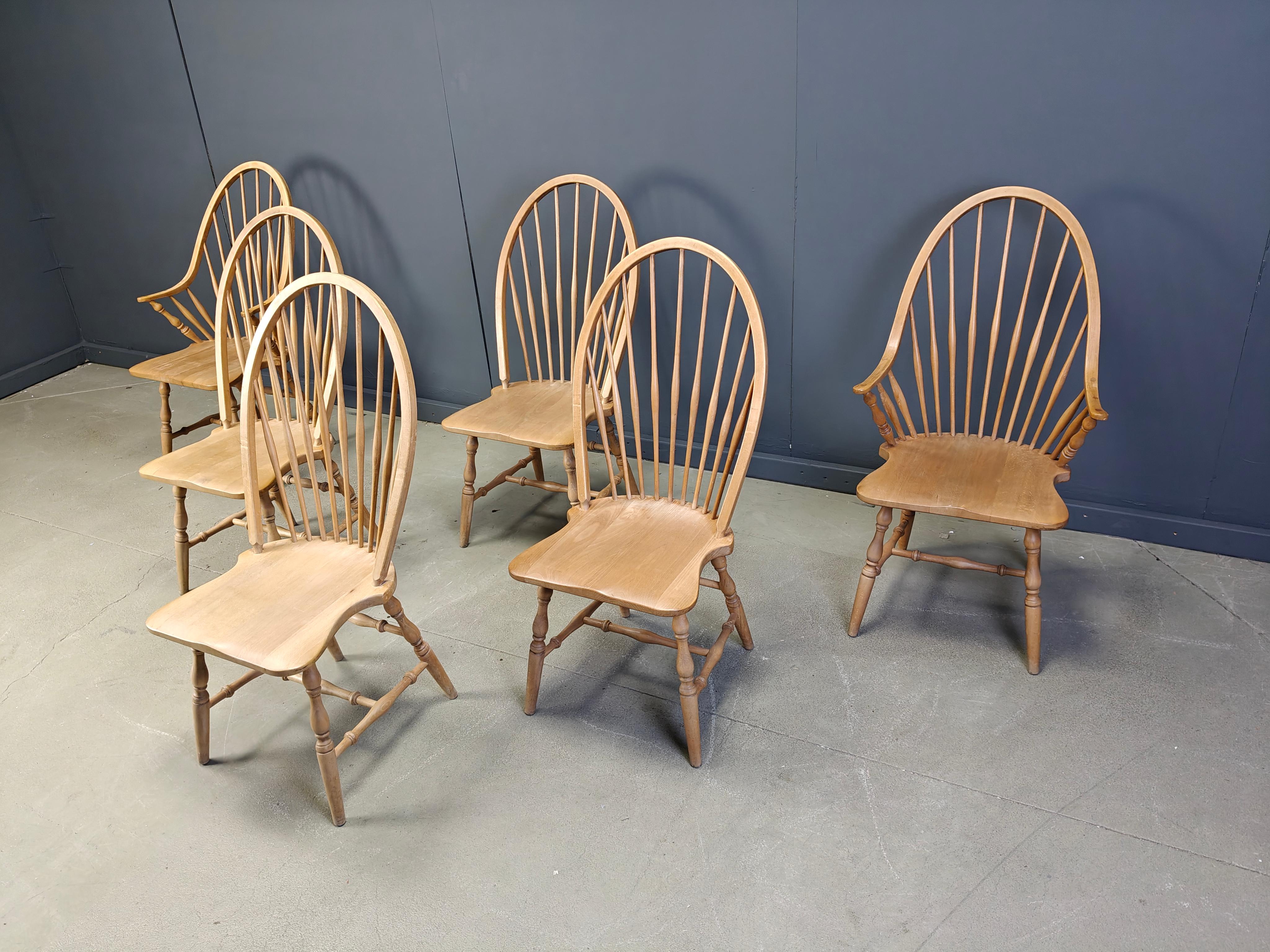 Bellissime sedie da pranzo in stile inglese windsor, set di 6 4
