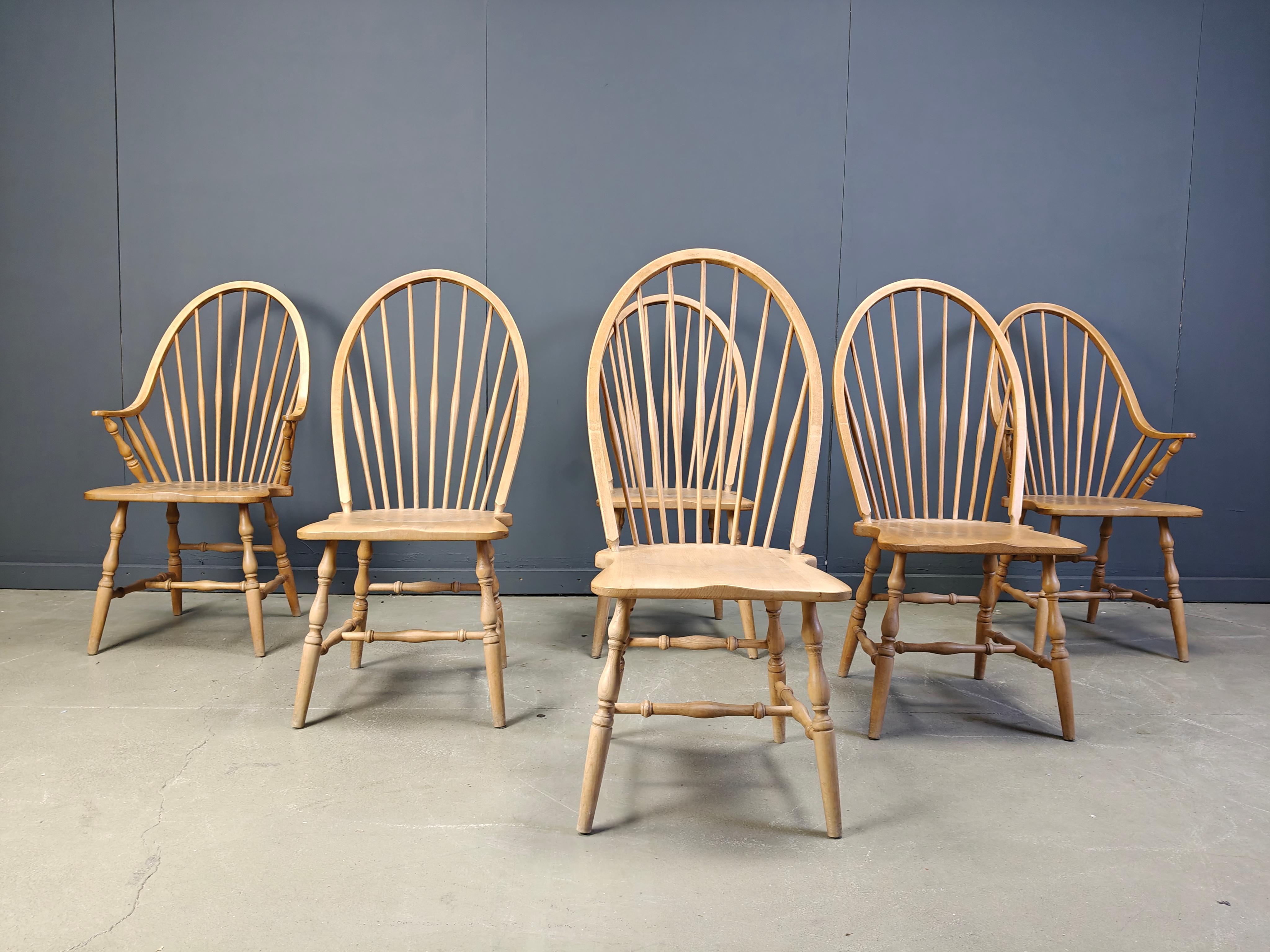 Bellissime sedie da pranzo in stile inglese windsor, set di 6 5