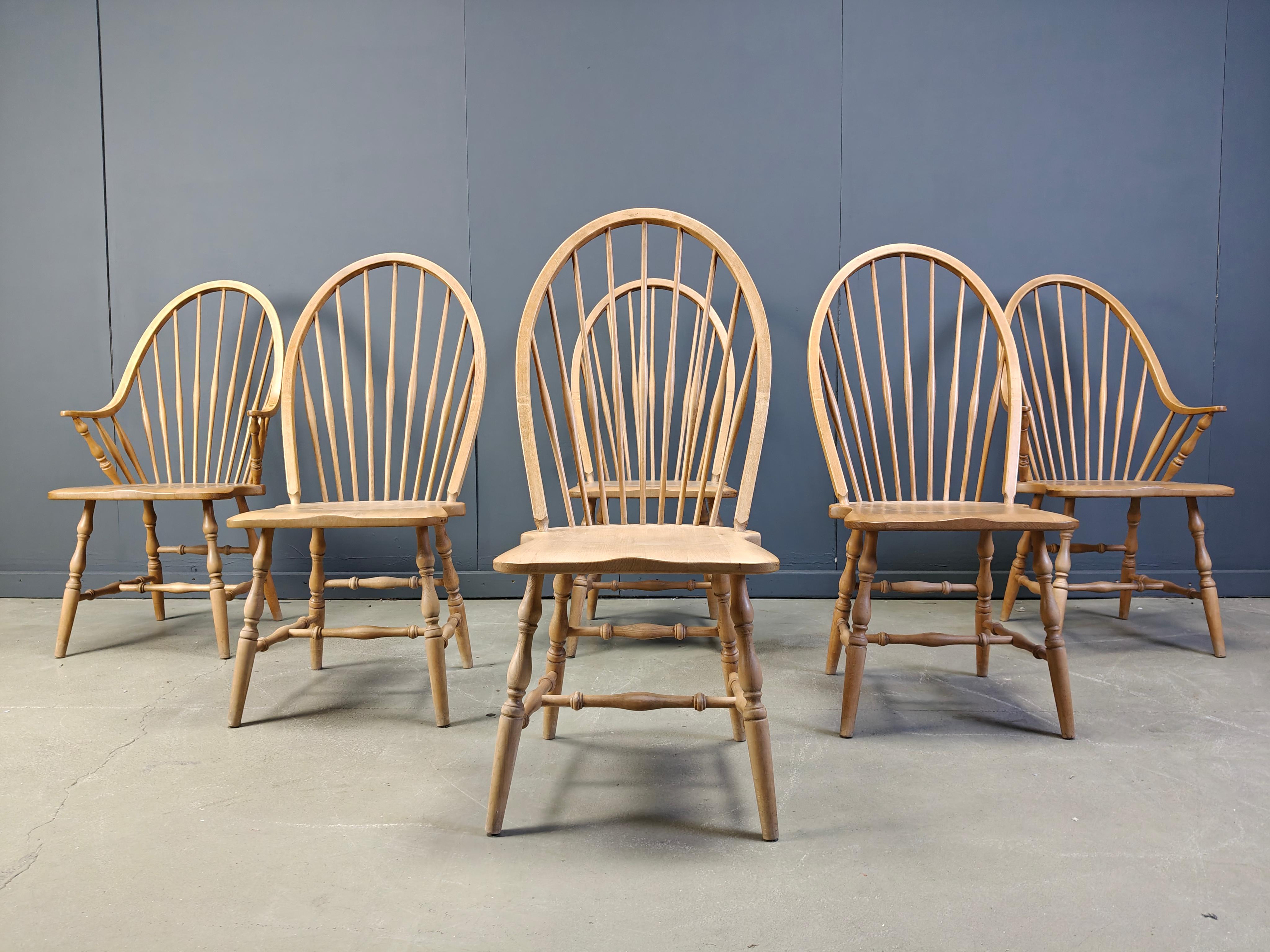 Bellissime sedie da pranzo in stile inglese windsor, set di 6 2
