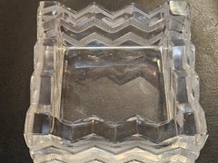 Magnifique Cendrier Zig Zag Design/One Lalique Exquisite Estate Original