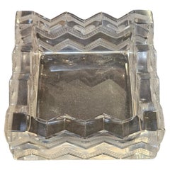 Magnifique Cendrier Zig Zag Design/One Lalique Exquisite Estate Original