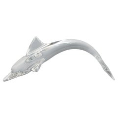Schöne Extra große Deluxe signiert Daum Glas Kristall Delphin Skulptur