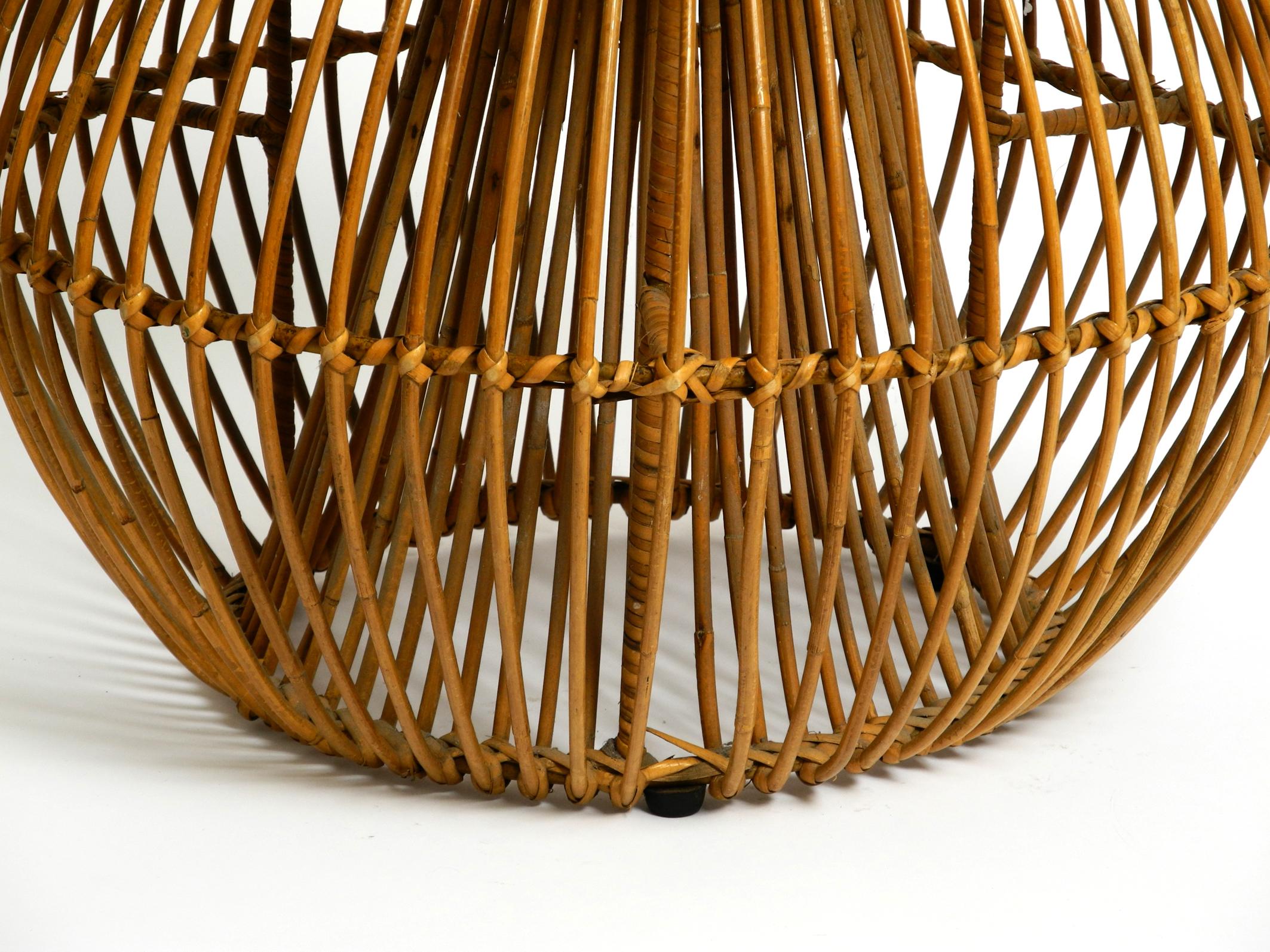Beautiful extraordinary original 60s Italian bamboo rattan stool  For Sale 6