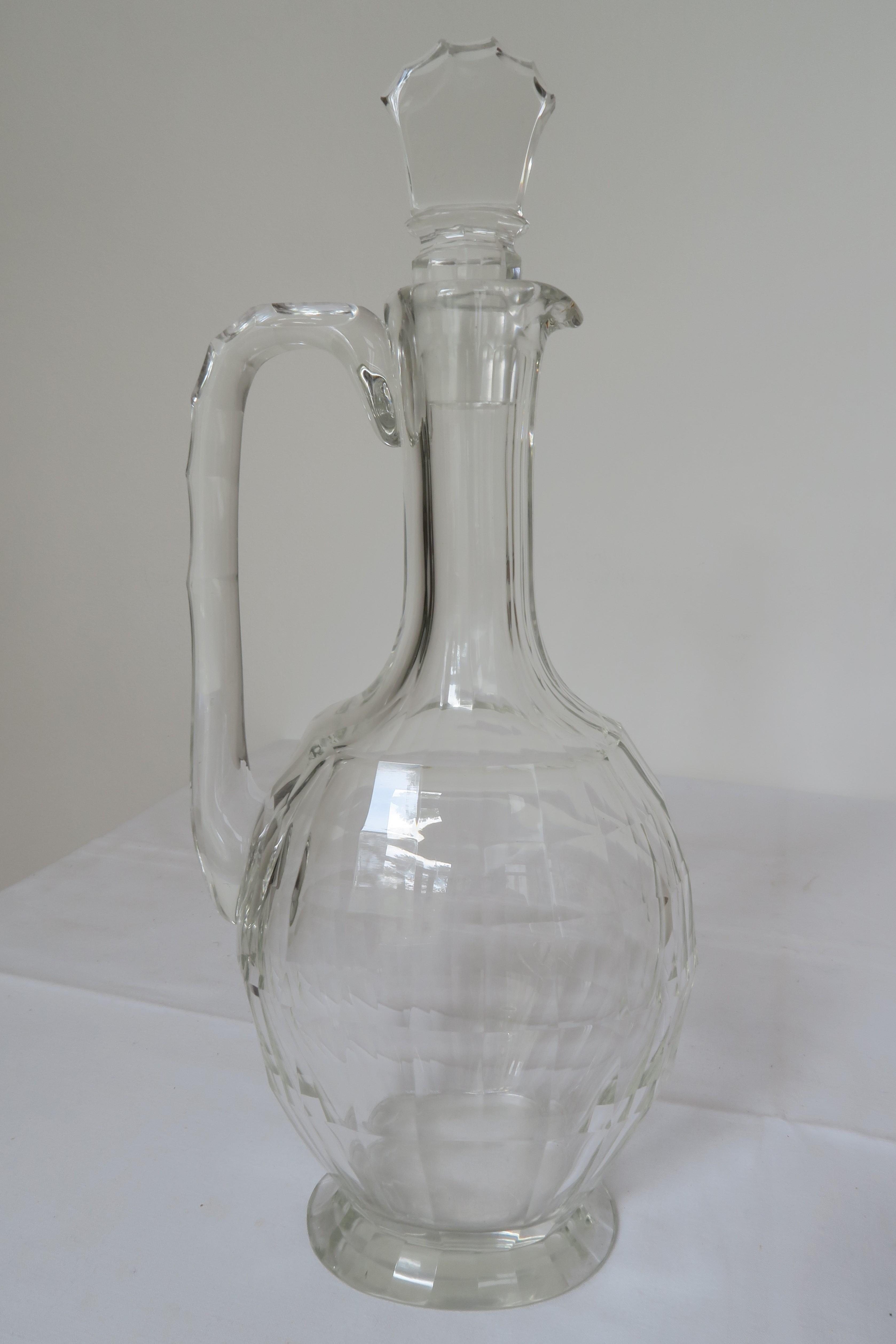 Beautiful Facet Cut Glass Caraffe Attributed to Josef Hoffmann For Sale ...