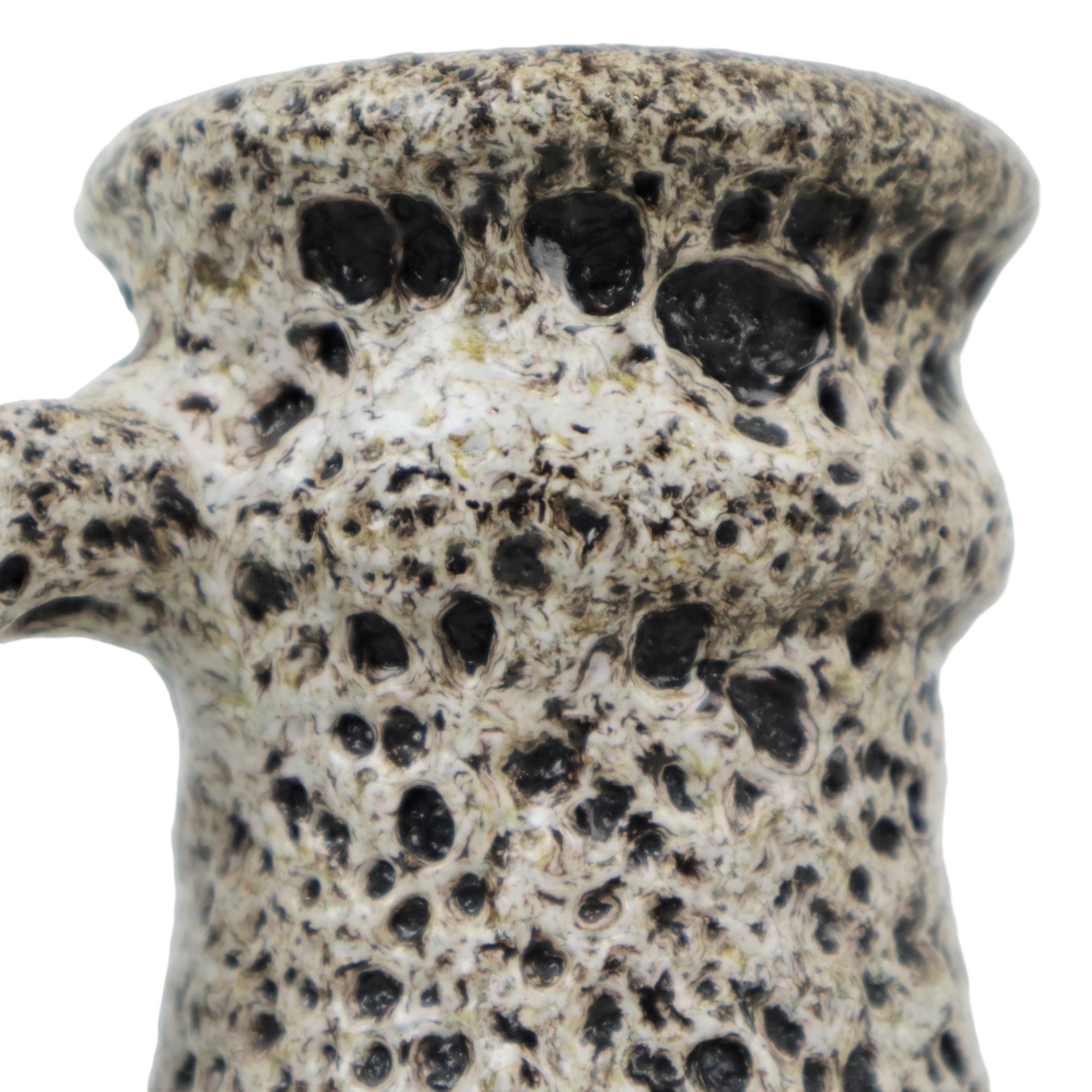 Metà XX secolo Bellissimo vaso con design Lava Grassa Germania Occidentale Ceramiche Scheurich Lora 496-18 in vendita