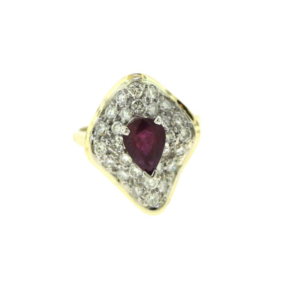 pear shaped ruby ring