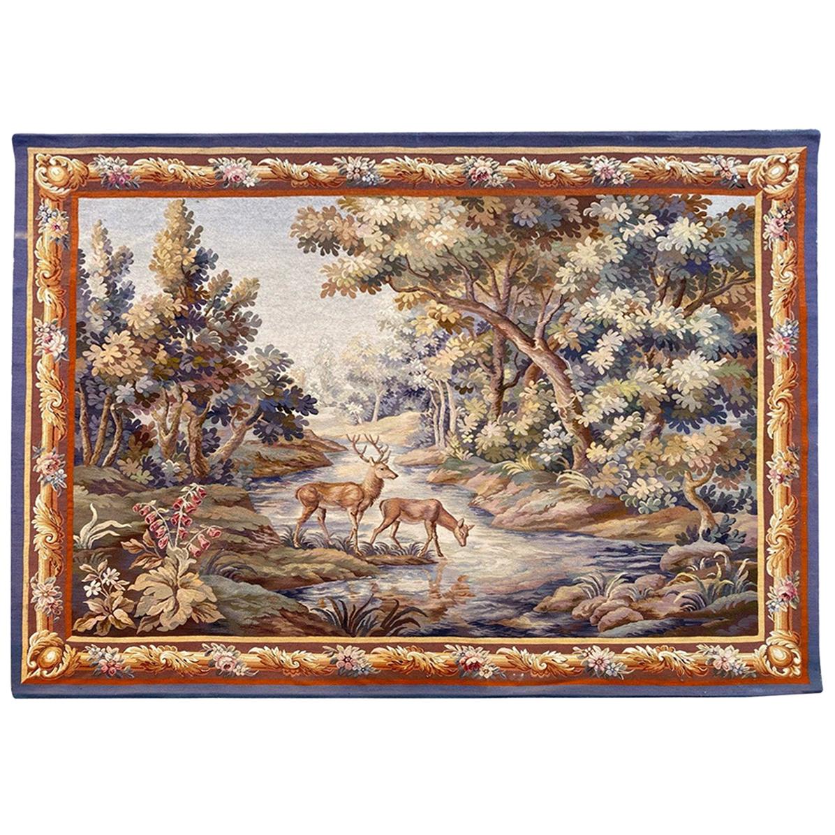 Beautiful Fine Antique Aubusson Tapestry