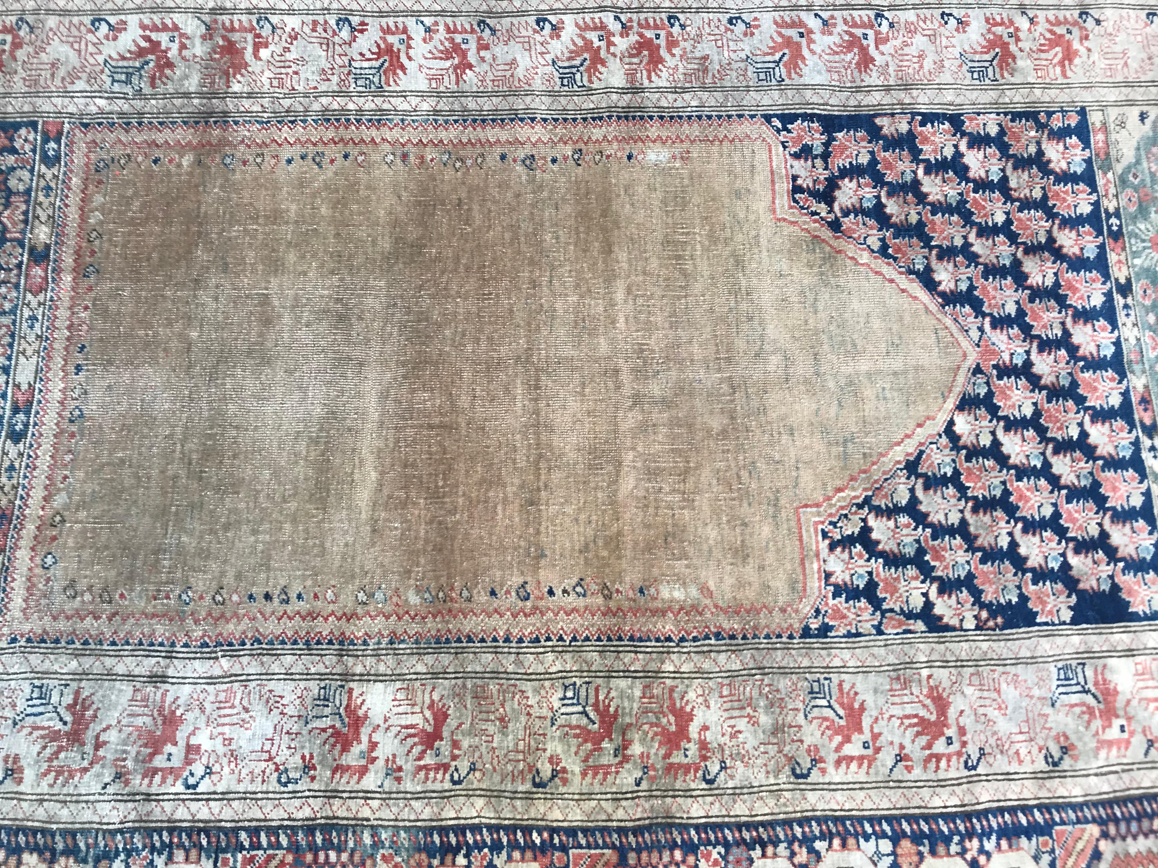 Hand-Knotted Bobyrug’s Beautiful Fine Antique Turkish Panderma Rug For Sale