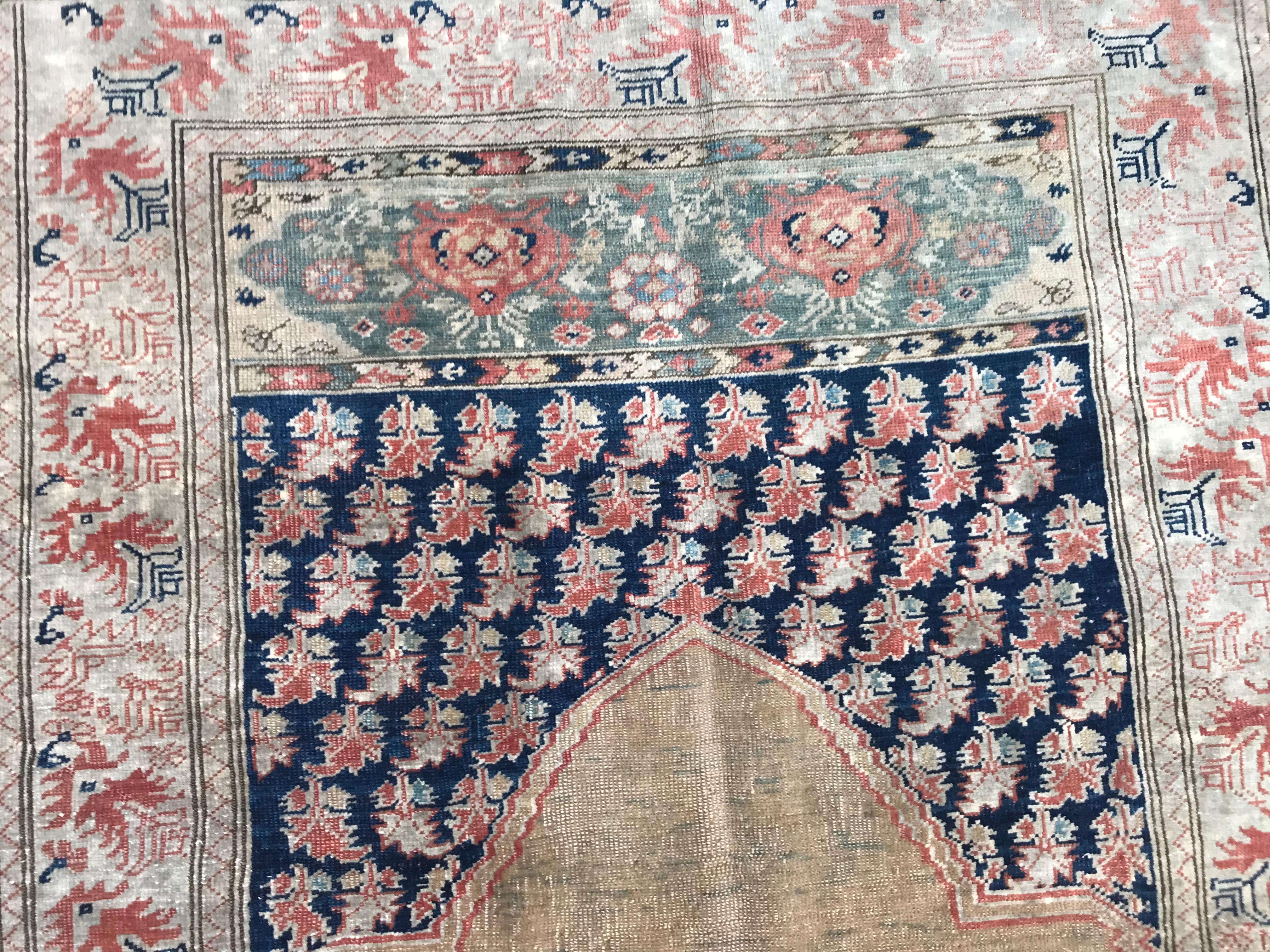 Bobyrug’s Beautiful Fine Antique Turkish Panderma Rug In Good Condition For Sale In Saint Ouen, FR