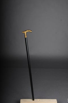 Beautiful, fine Art Nouveau walking stick bronze, gold type 2