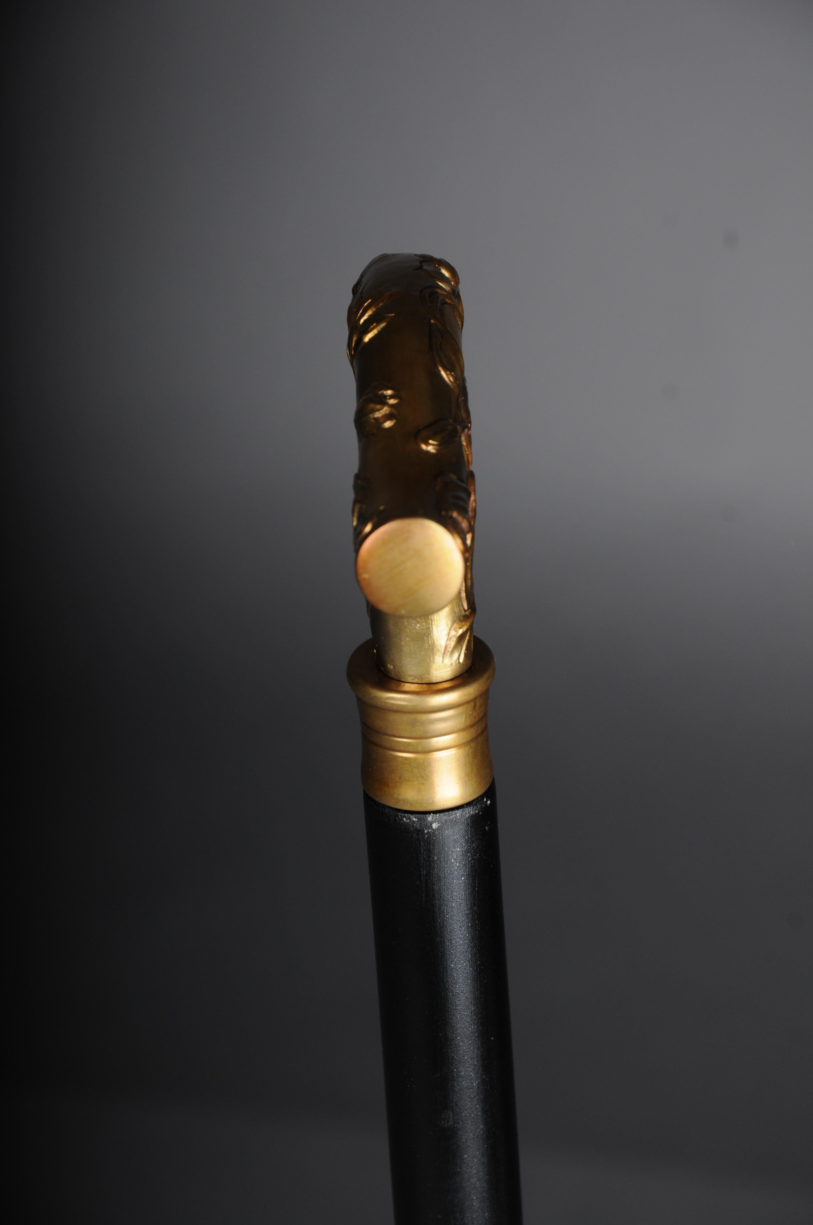 20th Century Beautiful, fine Art Nouveau walking stick bronze, gold type 2 For Sale