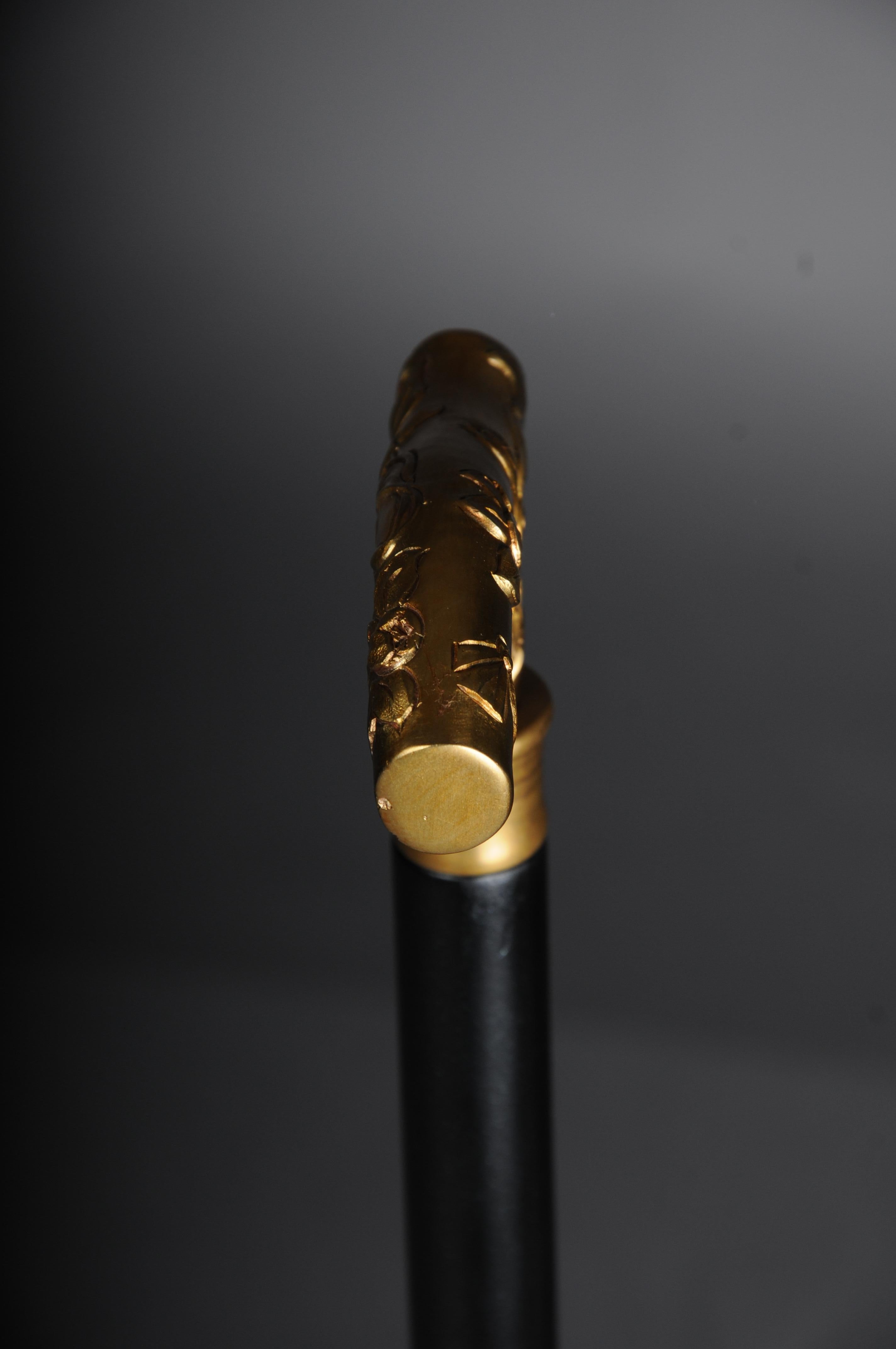 Schöner, feiner Jugendstil Spazierstock Bronze, Gold Typ 2 im Angebot 1