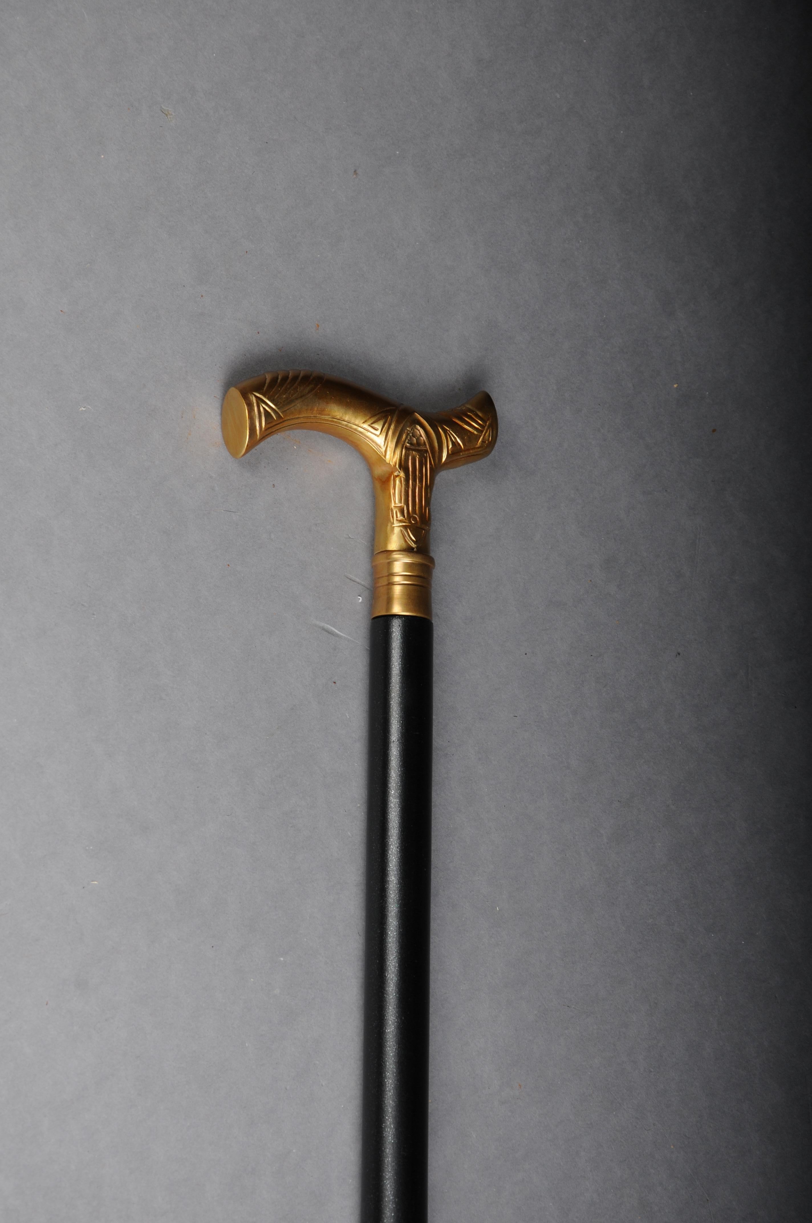 Beautiful, fine Art Nouveau walking stick bronze, gold type 3 For Sale 3