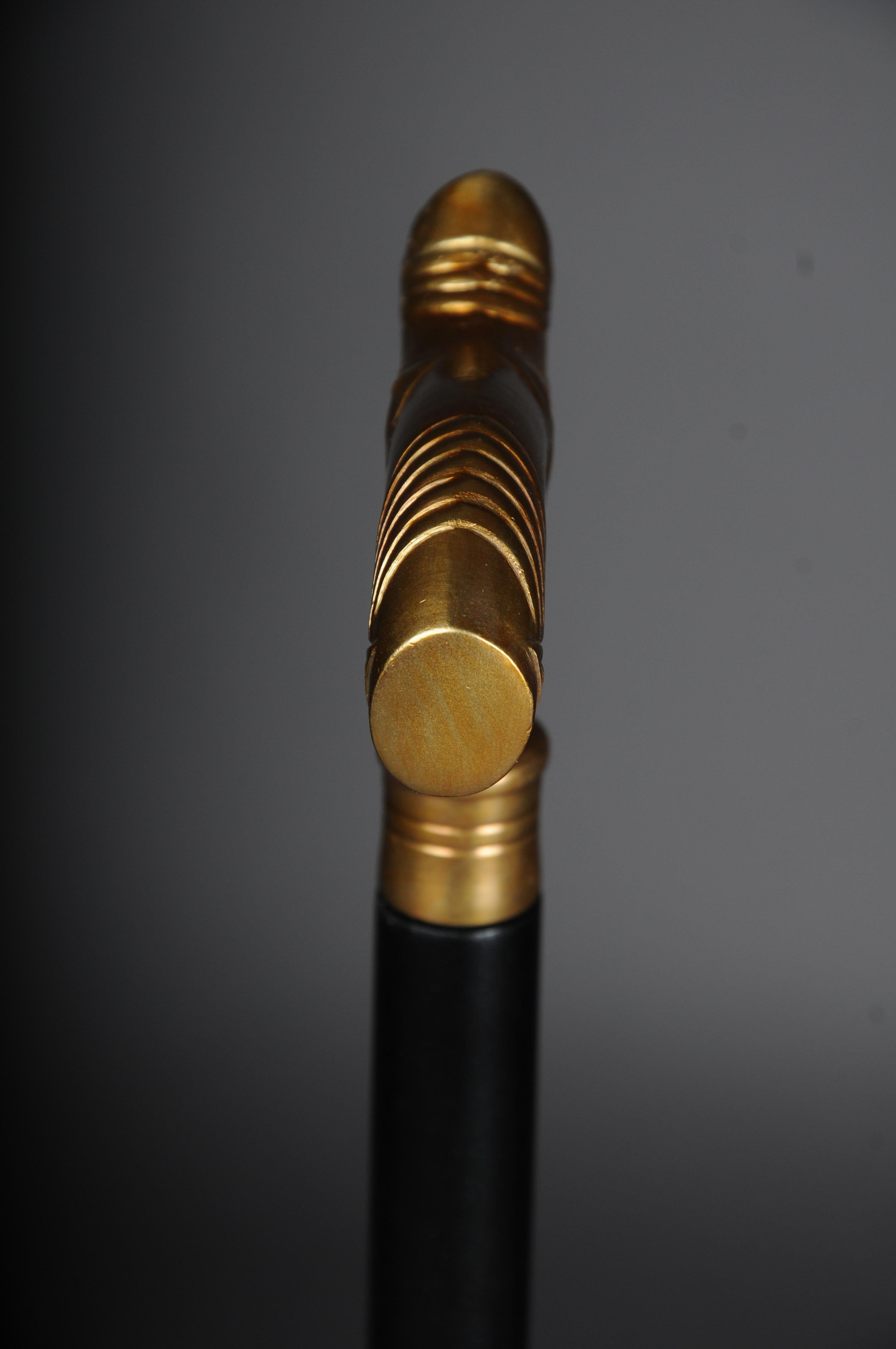 20th Century Beautiful, fine Art Nouveau walking stick bronze, gold type 3 For Sale