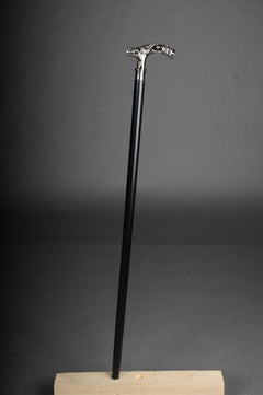 Beautiful, fine Art Nouveau walking stick bronze, silver type 1