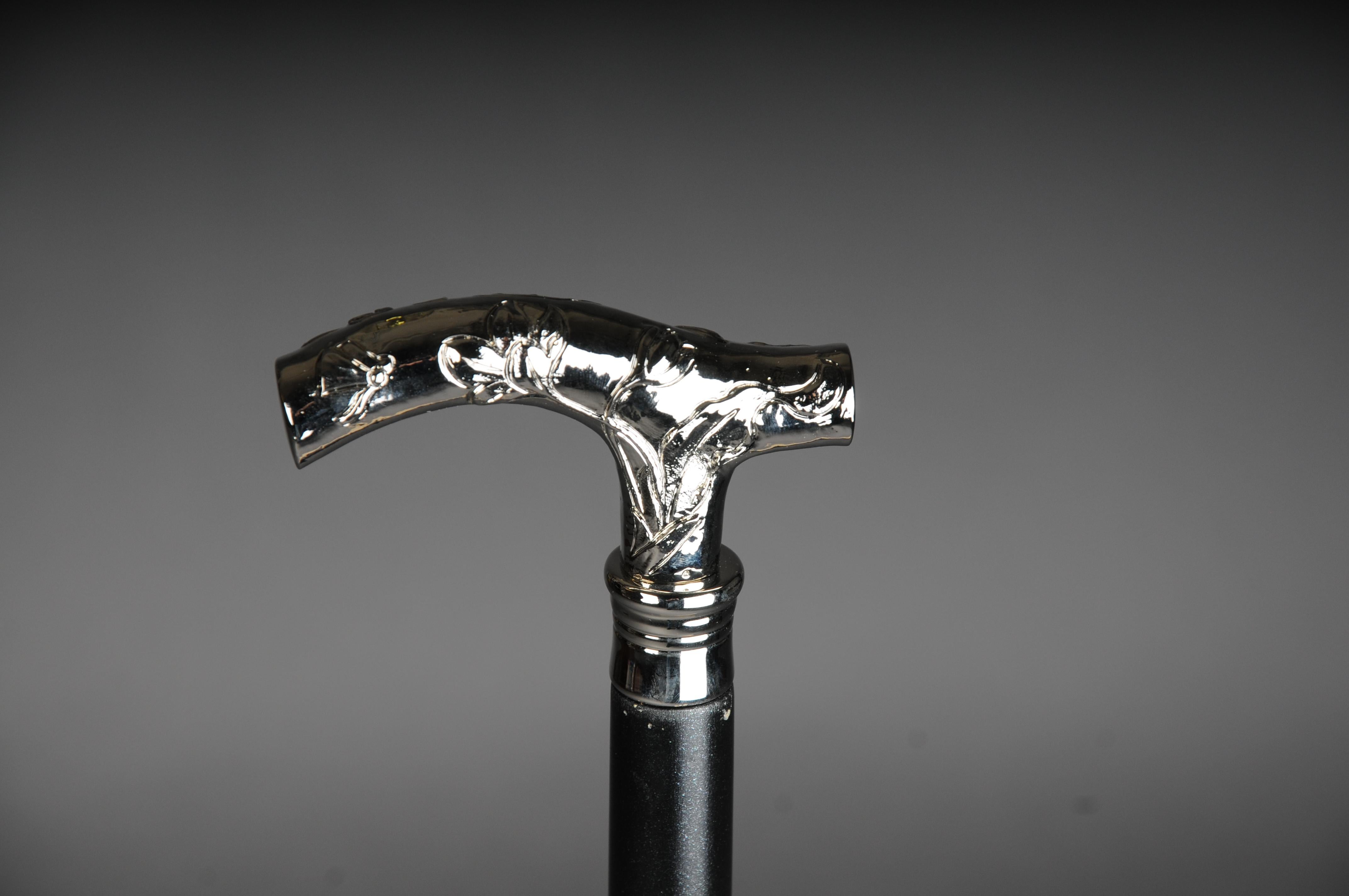 Beautiful, fine Art Nouveau walking stick bronze, silver type 1 For Sale 1