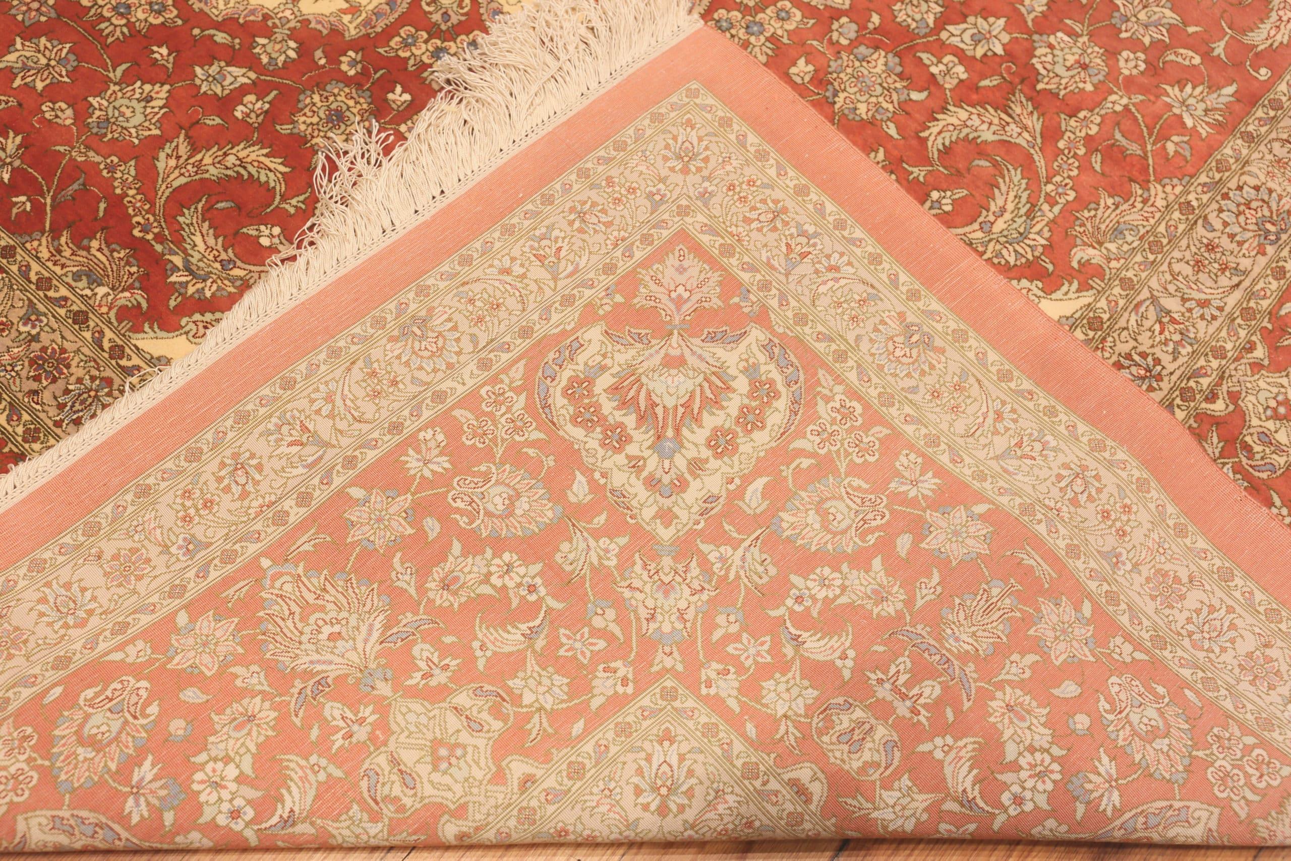 Tabriz Beautiful Fine Room Size Vintage Persian Silk Qum Rug 10' x 13'4