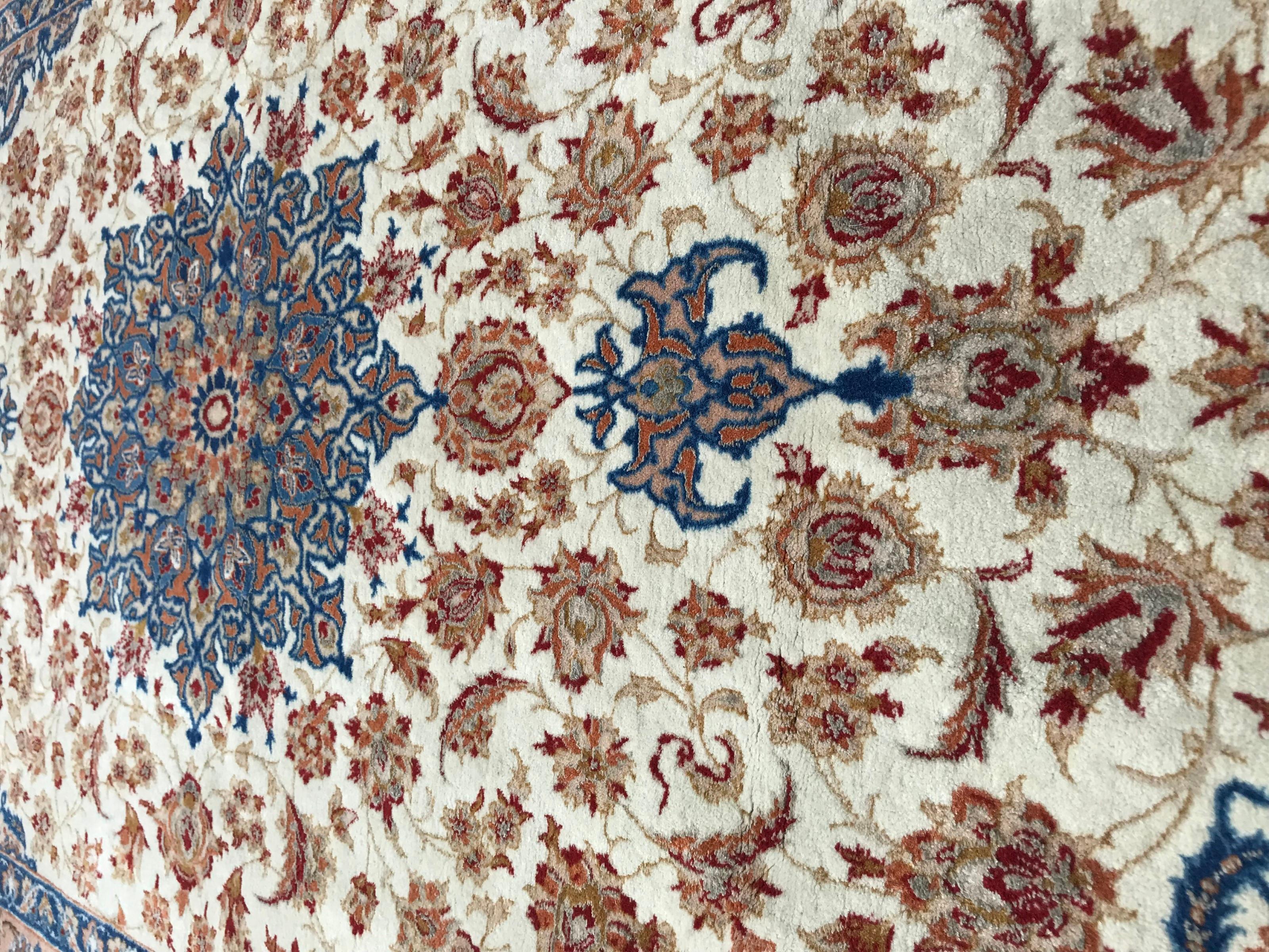 Hand-Knotted Beautiful Fine Vintage Ispahan Rug For Sale