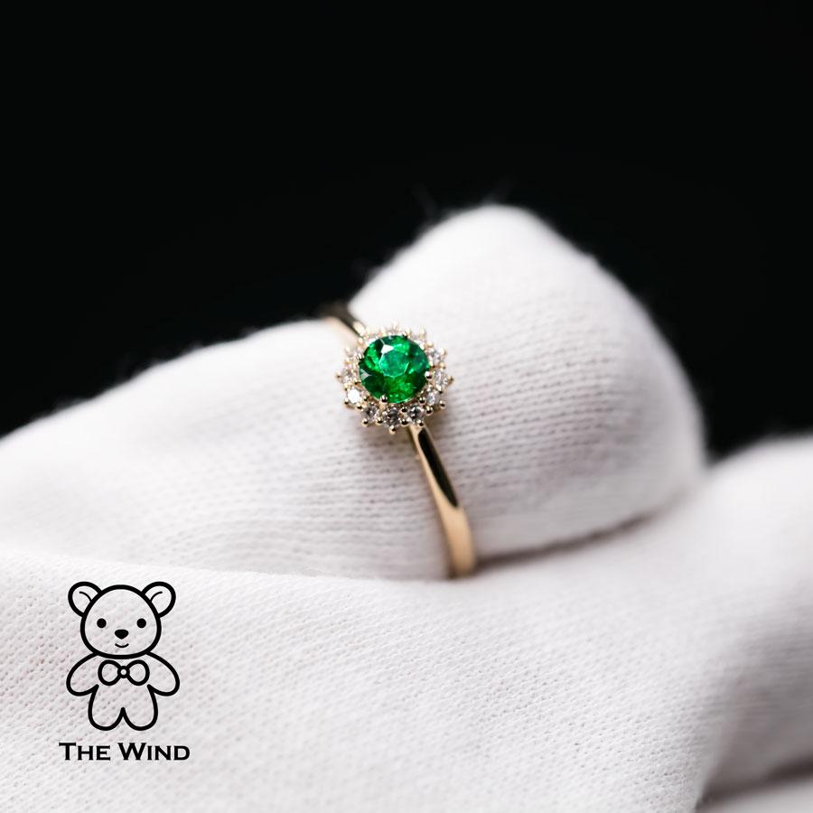 Beautiful Fire Emerald Halo Diamond Engagement Wedding Ring in 18K Yellow Gold.

Free Domestic USPS First Class Shipping! Free Gift Bag or Box with every order!

Opal—the queen of gemstones, is one of the most beautiful gemstones in the world. Every