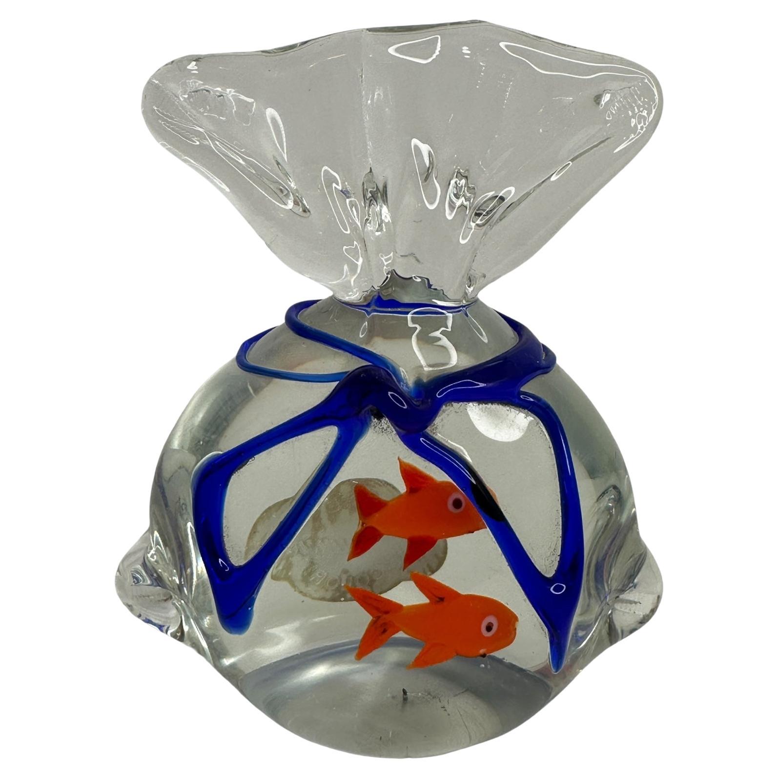 Bellissimo pesce di Murano in vetro artistico italiano, fermacarte per acquario