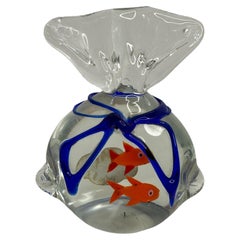 Retro Beautiful Fish Murano Italian Art Glass Aquarium Paperweight