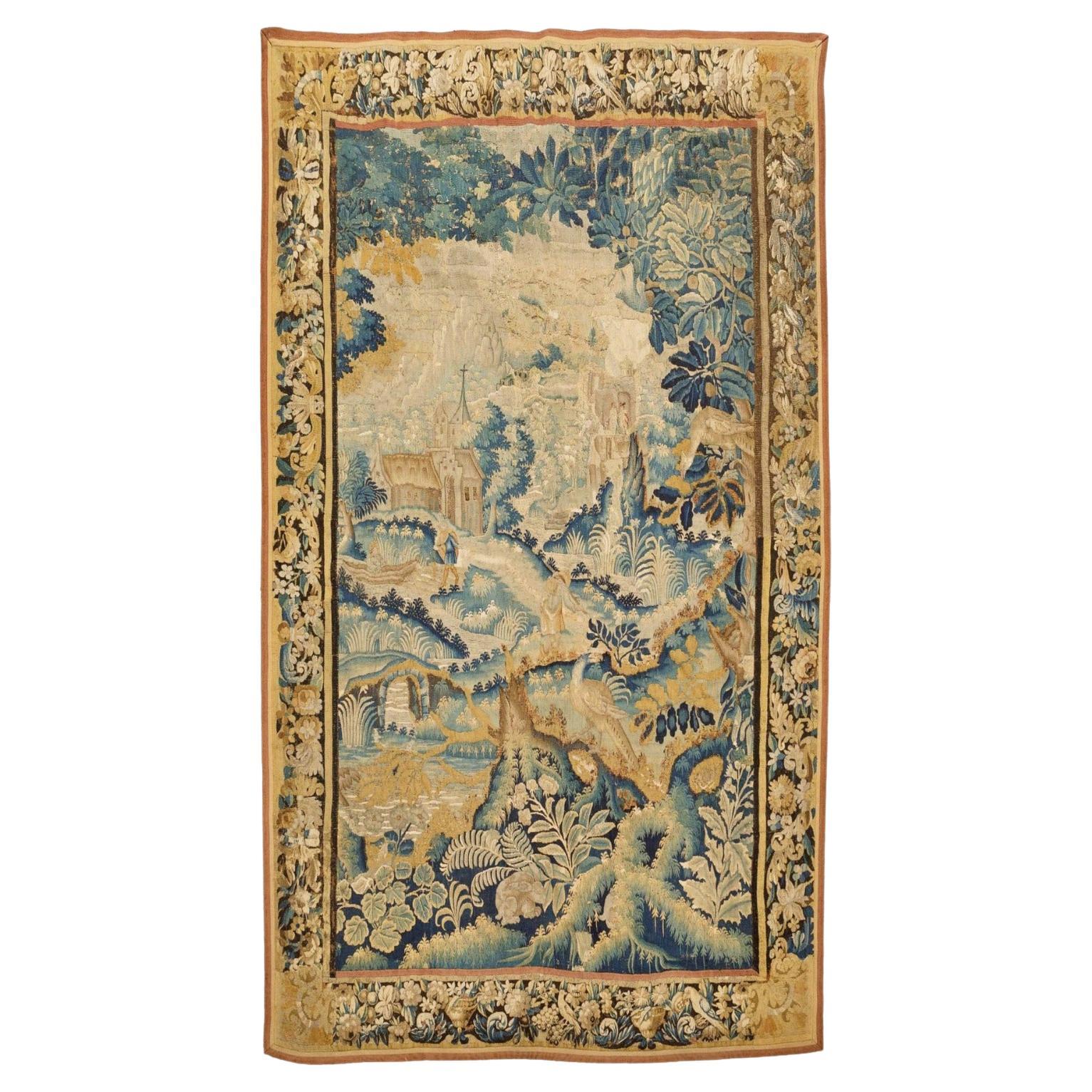 Magnifique tapisserie Flemish, 17ème siècle en vente
