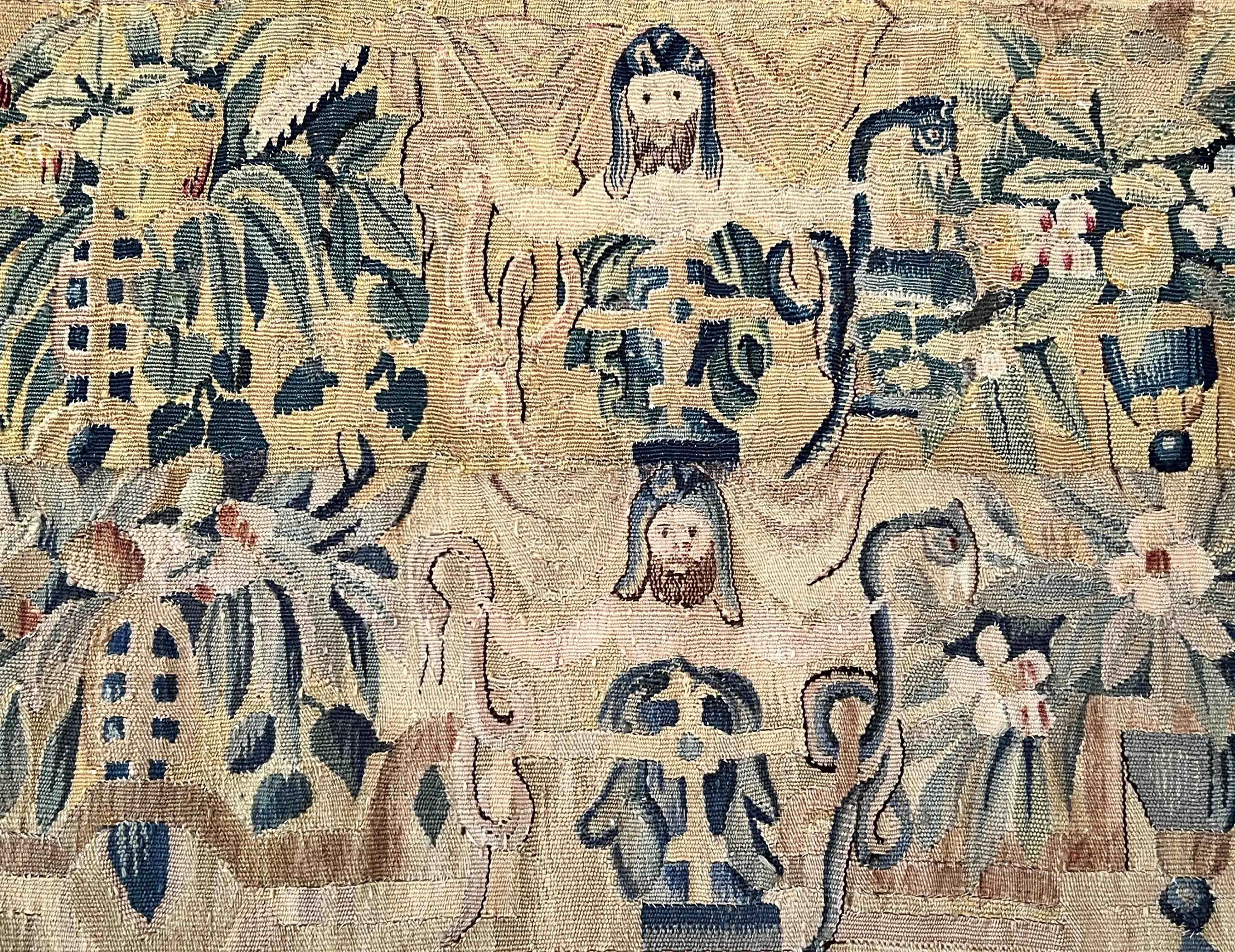 Wool Beautiful Flemish Tapestry 17th. Century - n° 1163