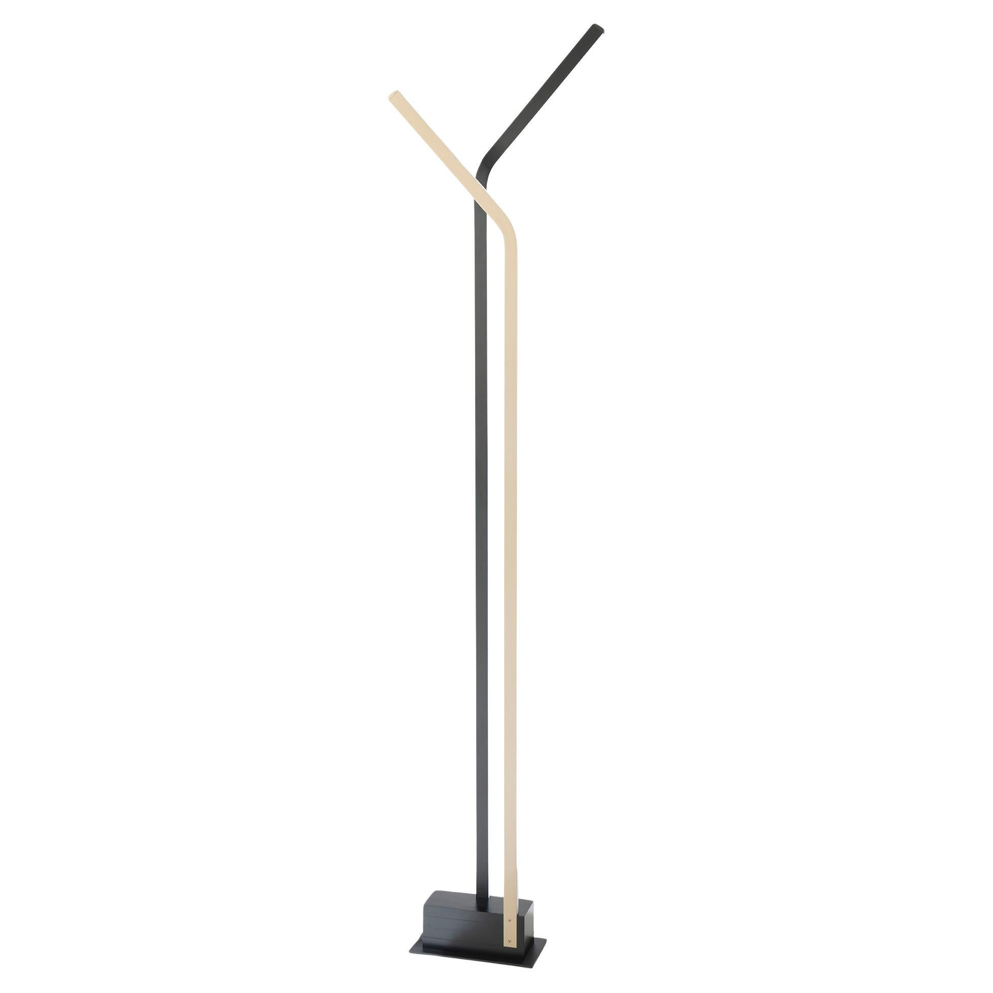 Beautiful Floor Lamp Coloured Glass Bespokable Decorative Metal Elements For Sale