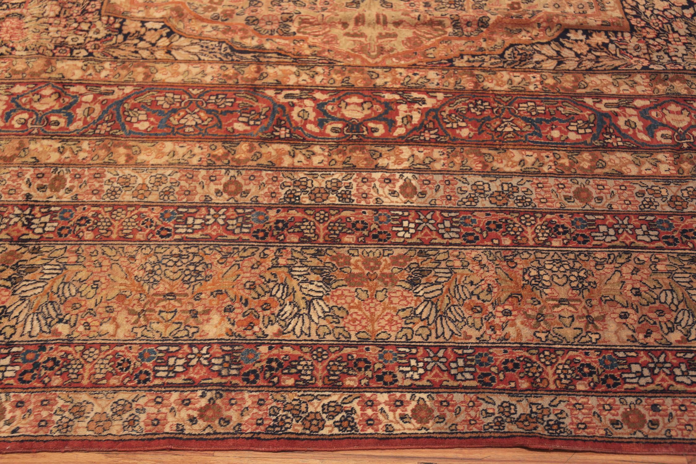 A Beautiful Floral Antique Persian Kerman Rug, country of origin: Persian Rugs, Circa date: 1880 