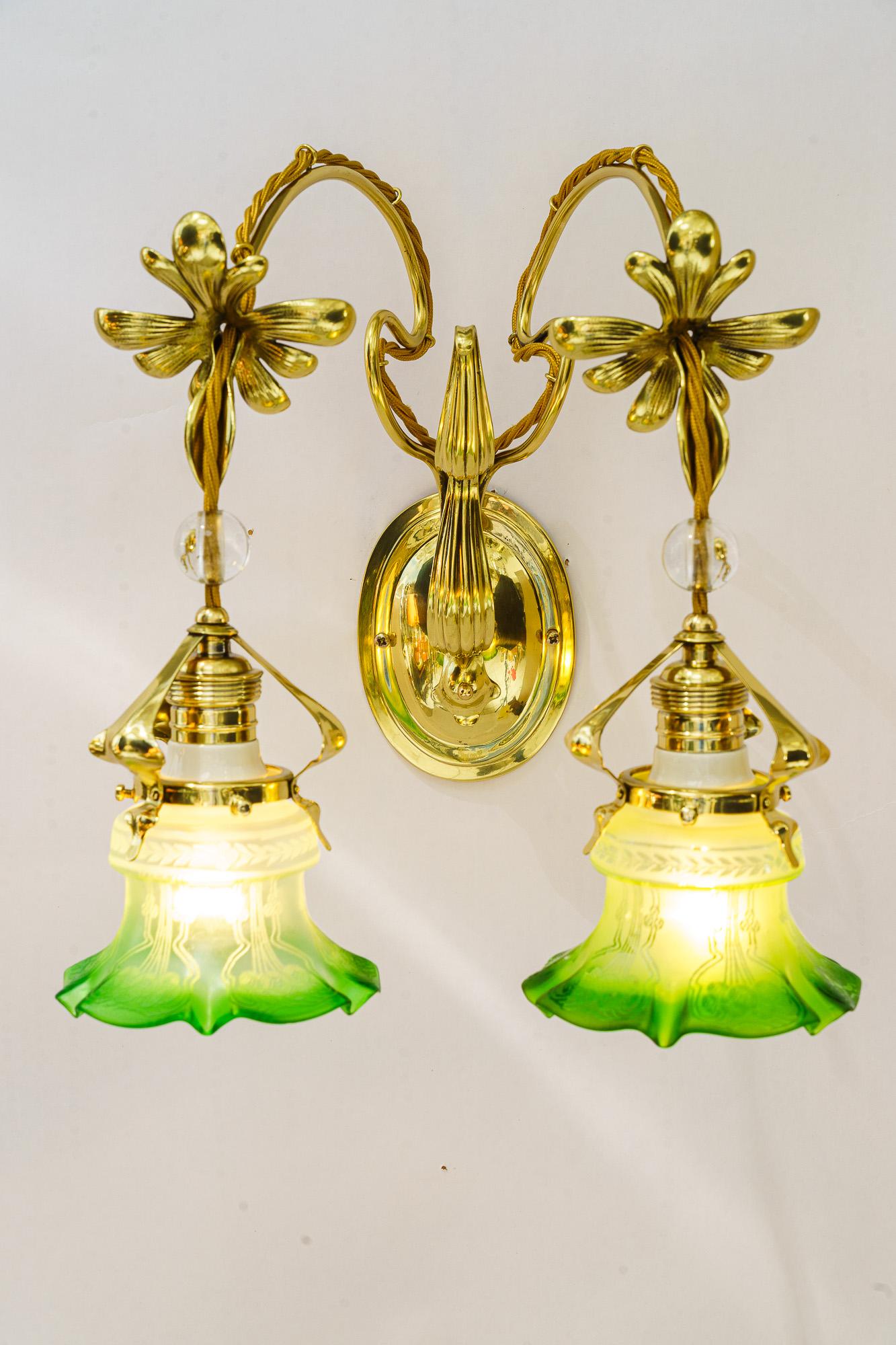 Magnifique applique murale à double éclairage floral viennoise vers 1908 en vente 6