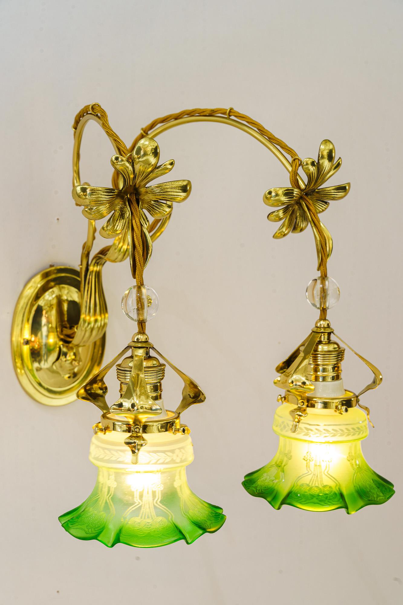 Magnifique applique murale à double éclairage floral viennoise vers 1908 en vente 7