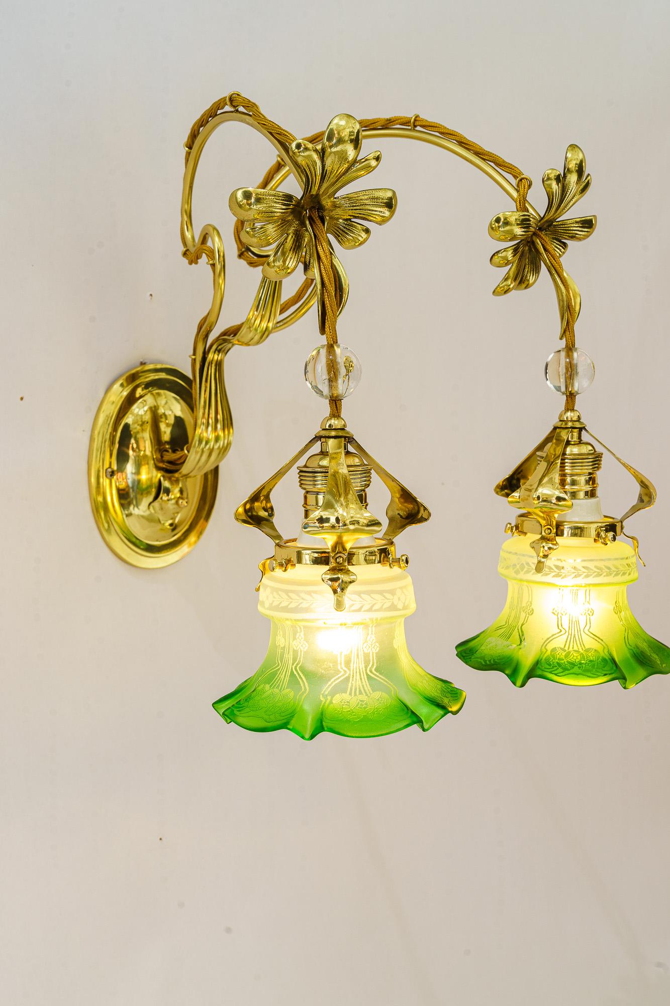 Magnifique applique murale à double éclairage floral viennoise vers 1908 en vente 10