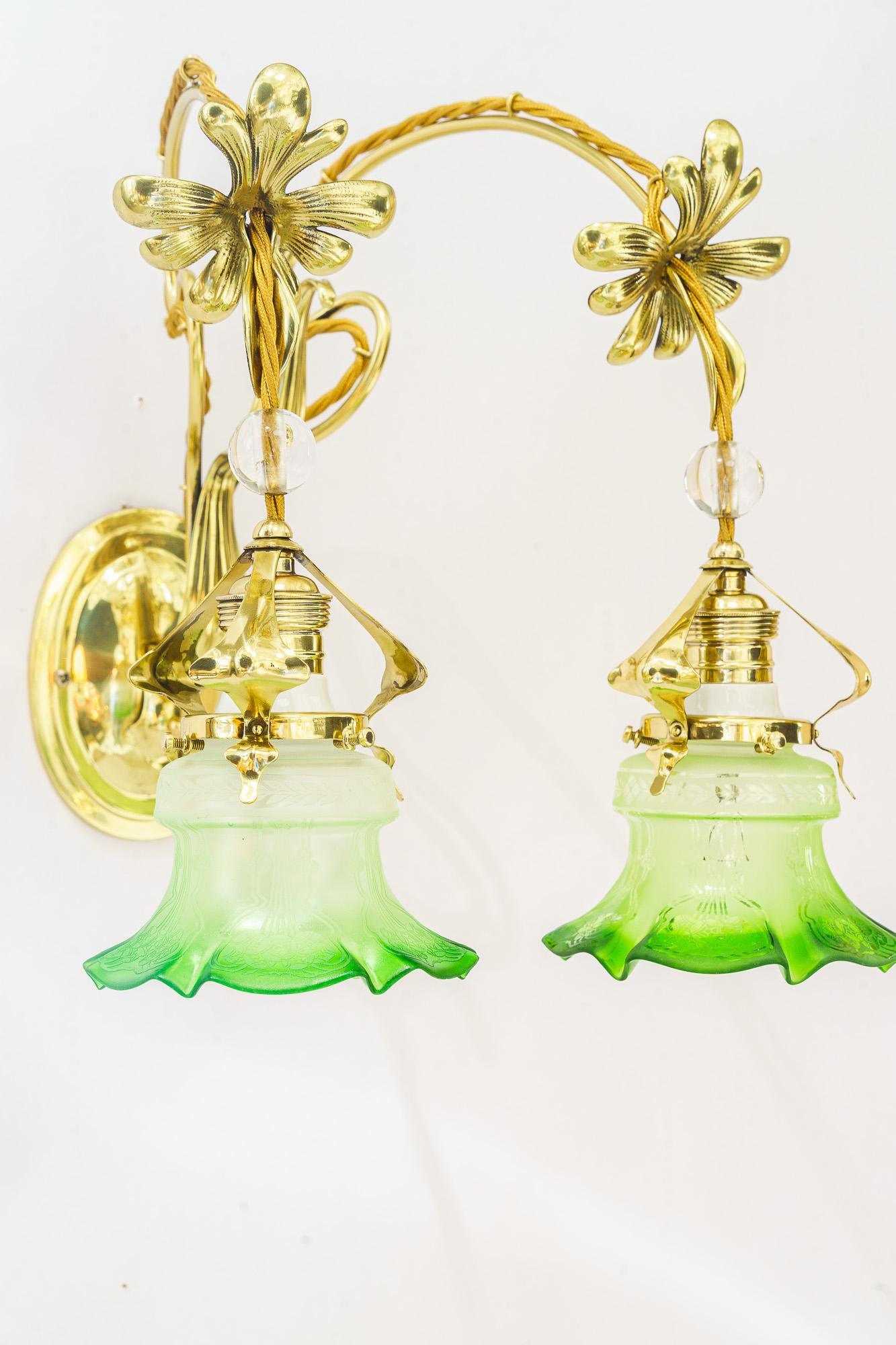 Jugendstil Magnifique applique murale à double éclairage floral viennoise vers 1908 en vente