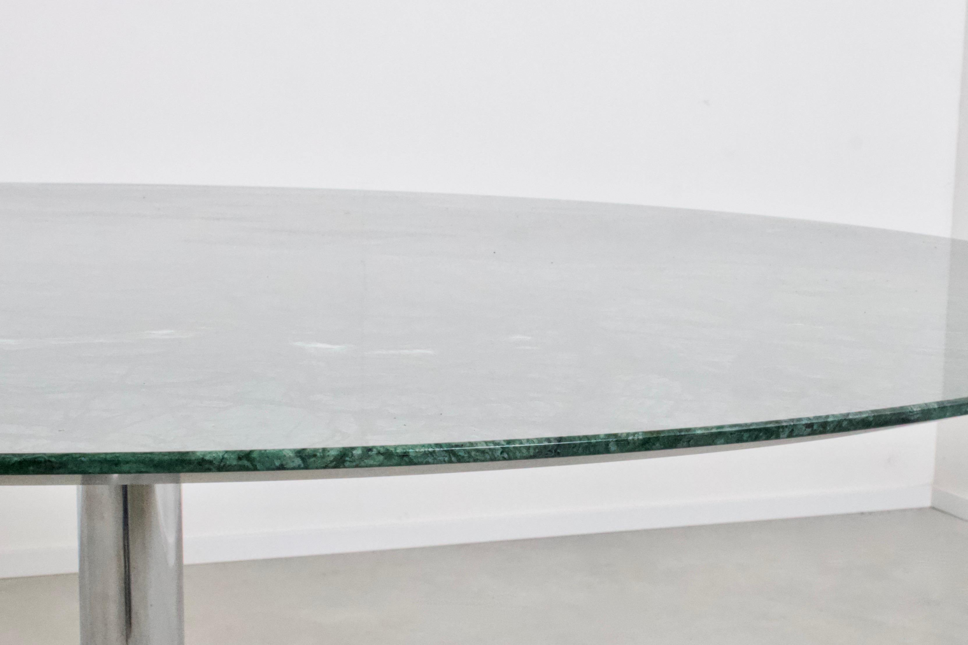 Beautiful Florence Knoll Green Marble Dining Table for Knoll International, 1961 In Good Condition In Echt, NL