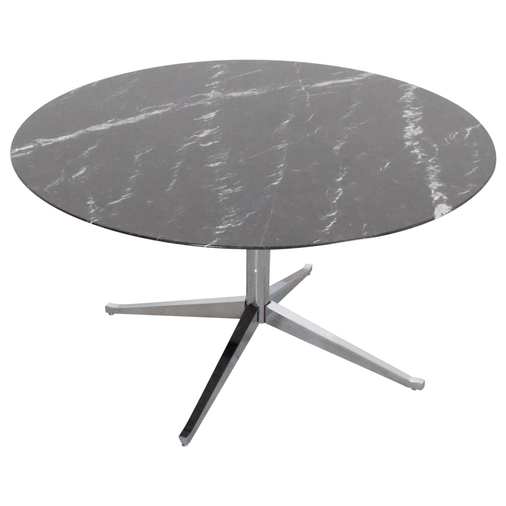 Beautiful Florence Knoll Marble Round Dining Table for Knoll International
