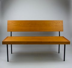 Florence Knoll Wooden Bench, Mid-Century Design, 1960s