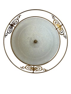 Beautiful Florentine Style Murano Glass Flush Mount Ceiling Light, Italy, 1980s