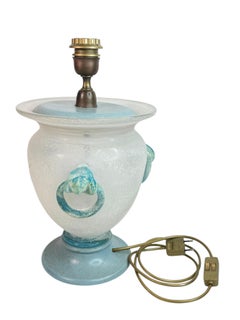 Beautiful Florentine Style Murano Scavo Glass Table Lamp, Italy, 1980s