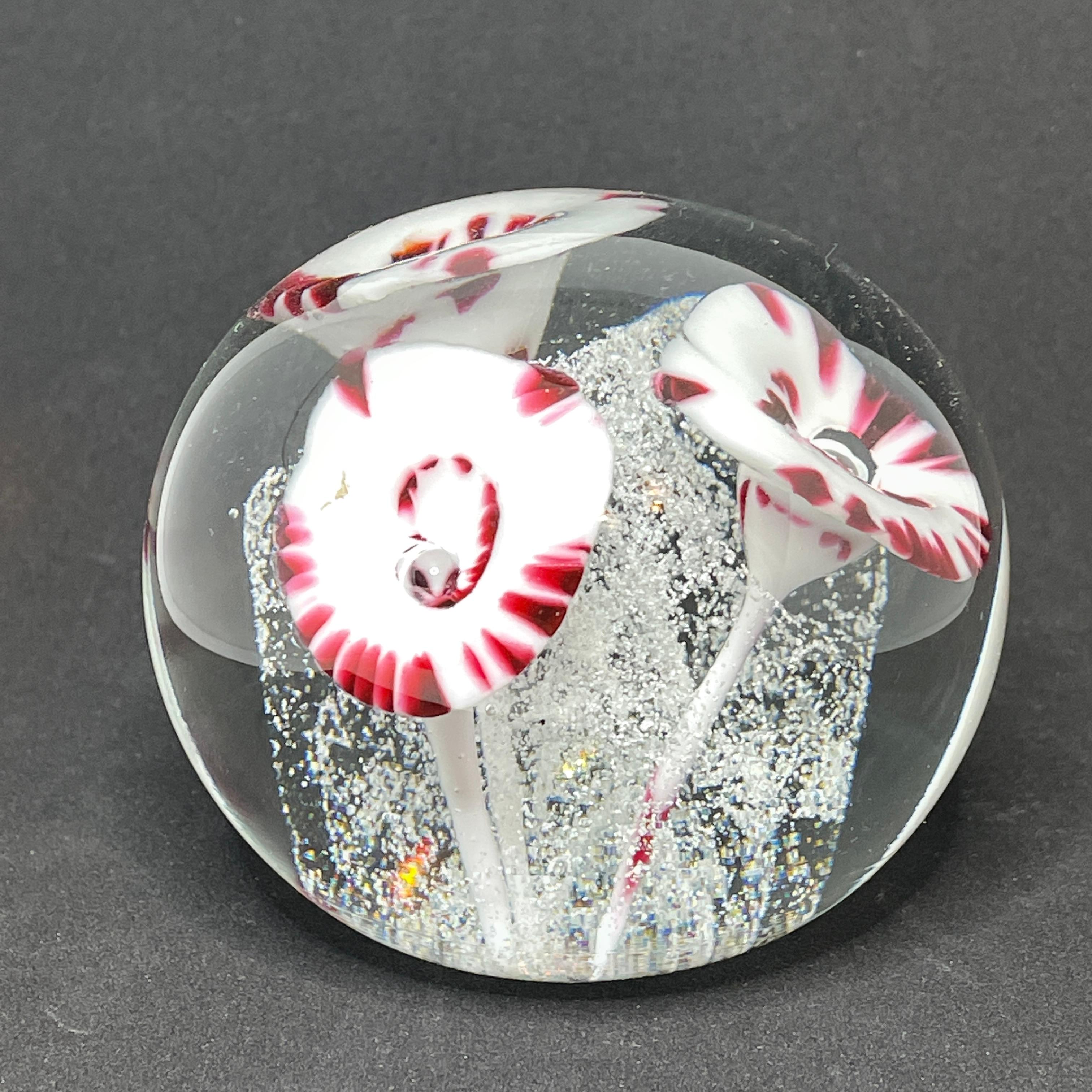 Mid-Century Modern Beautiful Flower Bunch Murano Glass Paperweight, Italy
