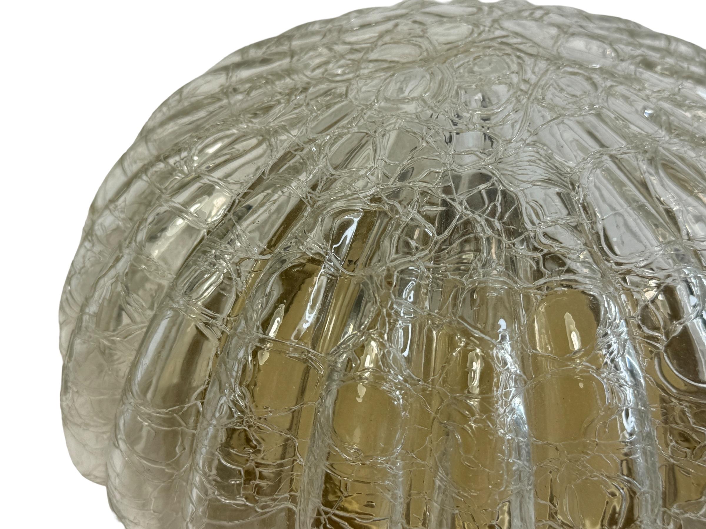 Magnifique affleurant en verre en forme de fleur par Doria Leuchten, Allemagne, années 1960 en vente 3
