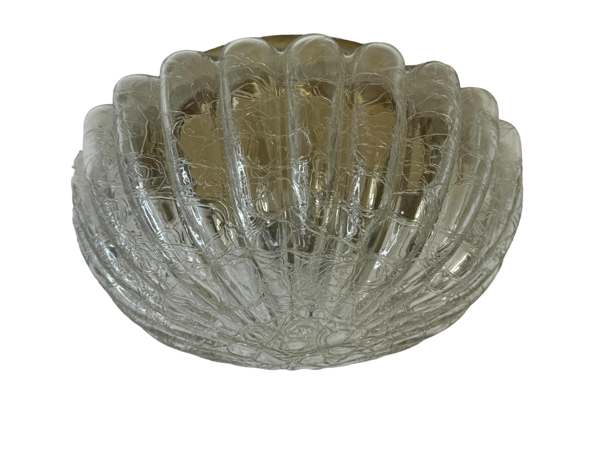 Mid-Century Modern Magnifique affleurant en verre en forme de fleur par Doria Leuchten, Allemagne, années 1960 en vente