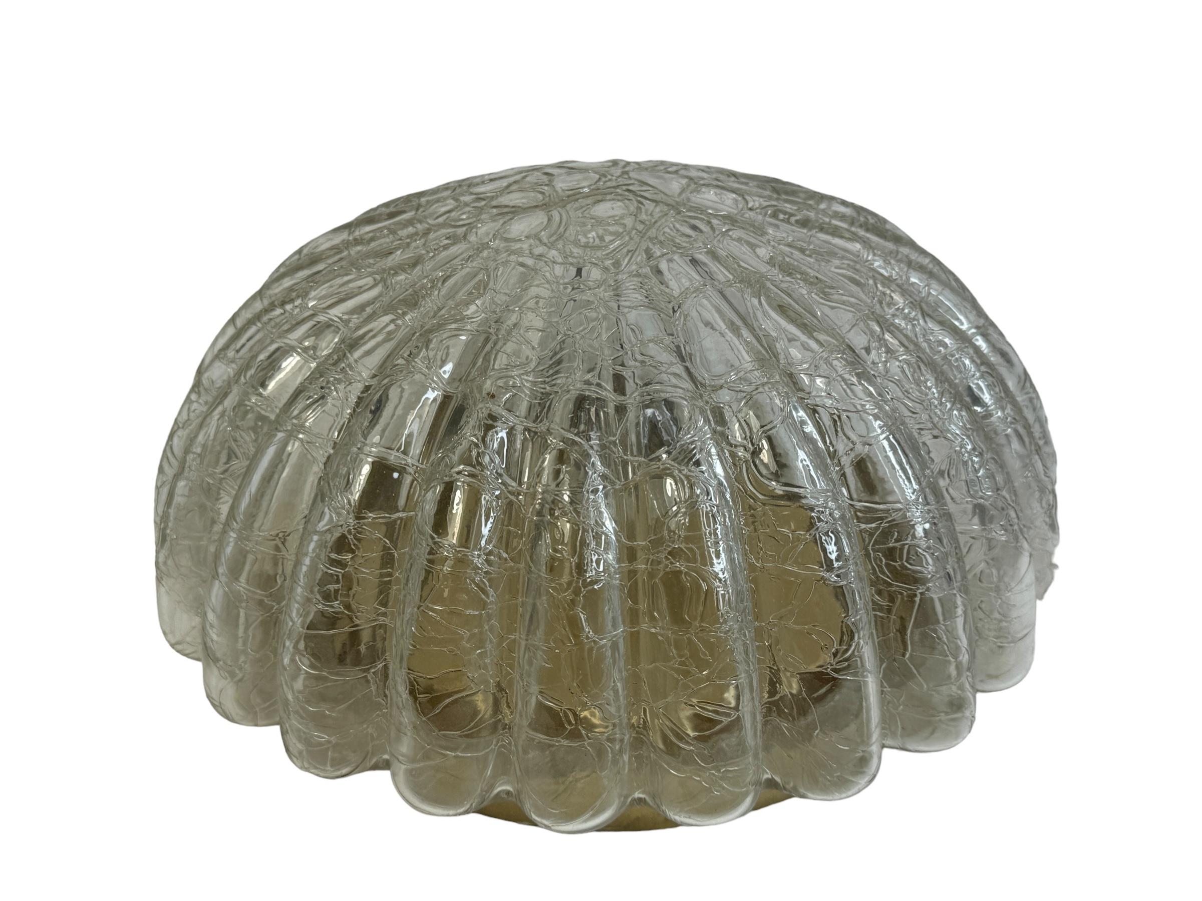 Allemand Magnifique affleurant en verre en forme de fleur par Doria Leuchten, Allemagne, années 1960 en vente