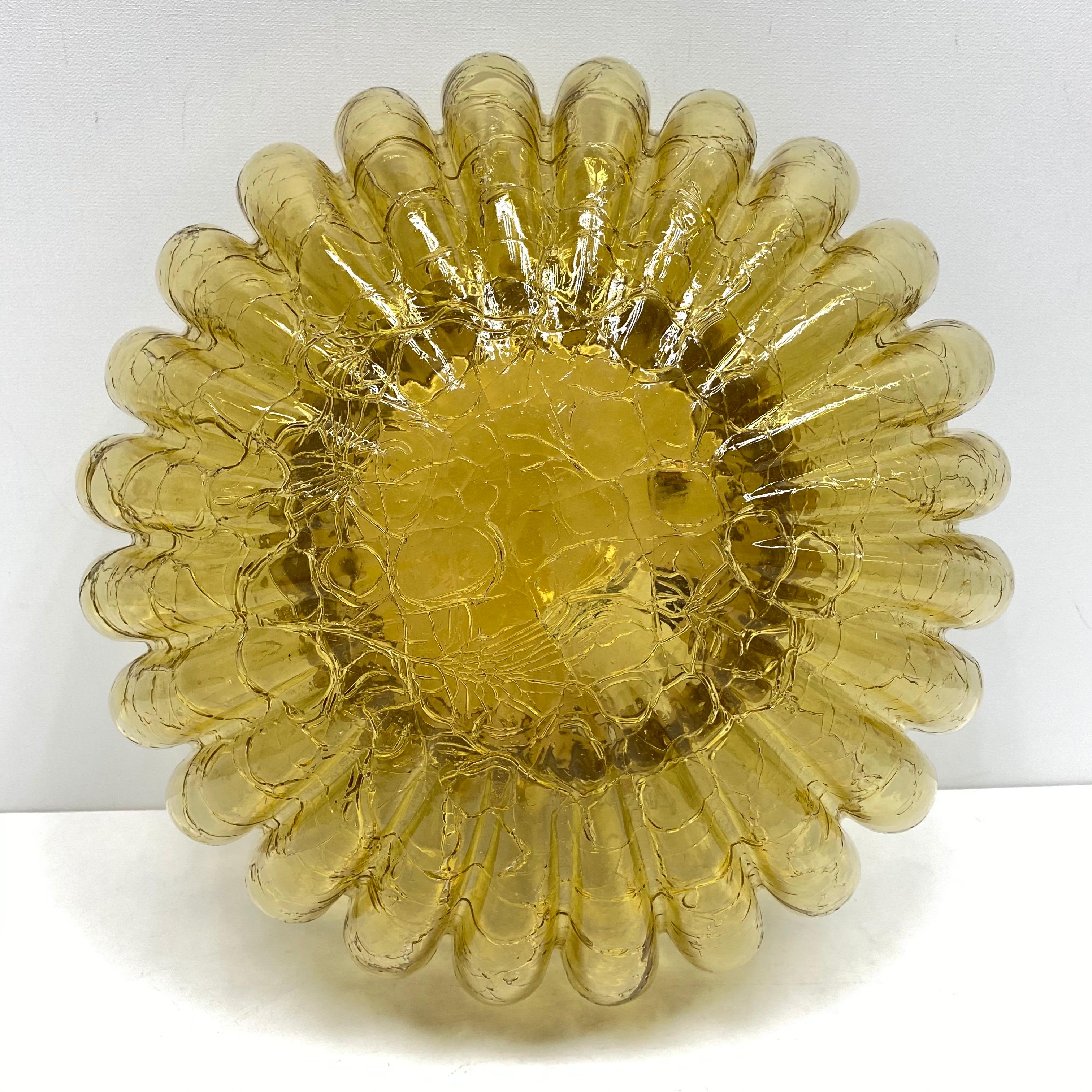 Mid-20th Century Beautiful Flower Shape Glass Flush mount by Doria Leuchten, Germany, 1960s